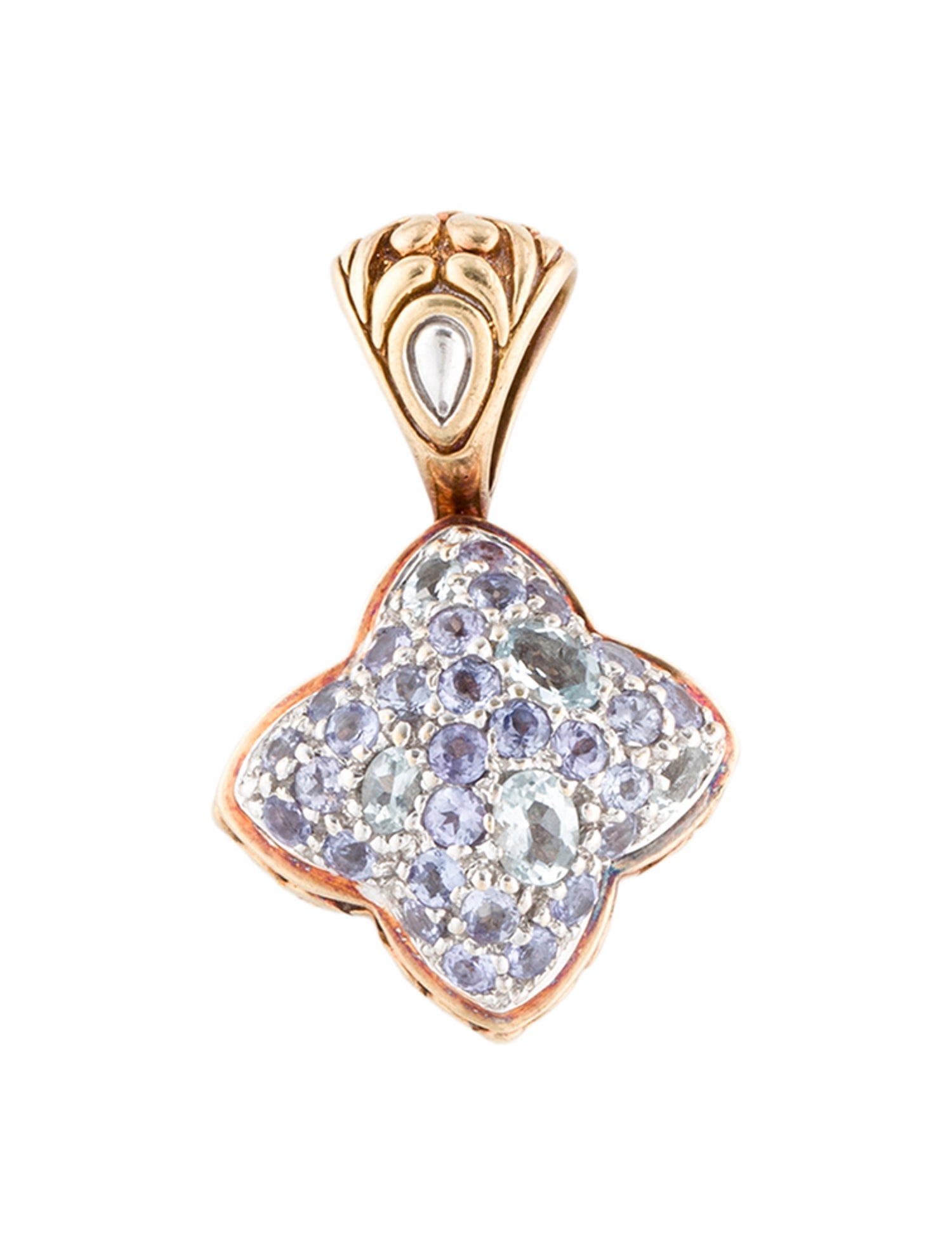 John Hardy 18K Tanzanite & Aquamarine Pendant