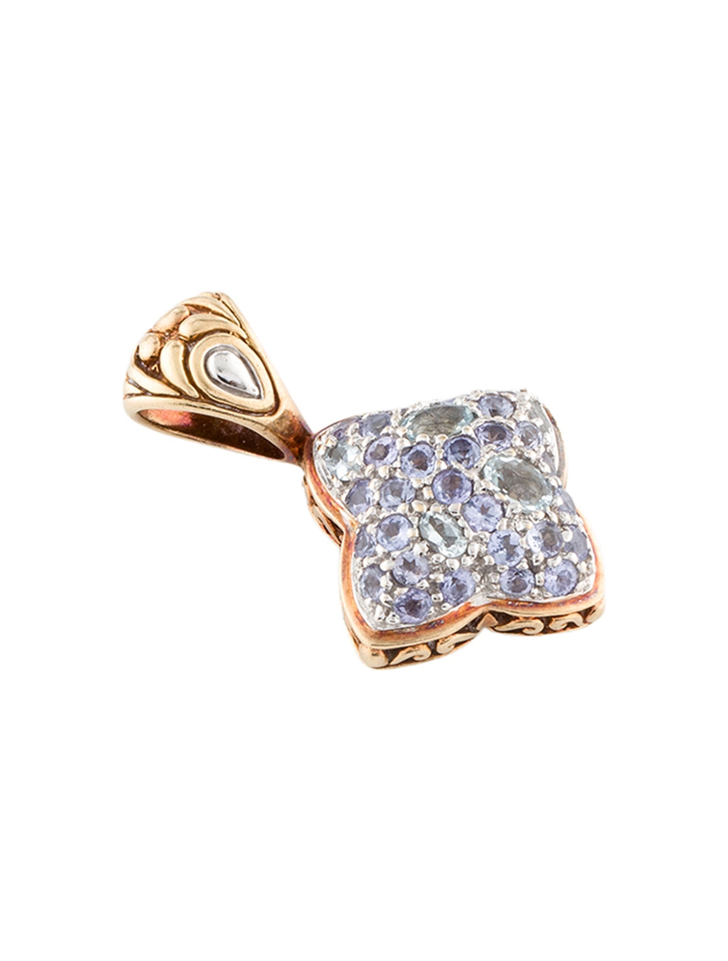 John Hardy 18K Tanzanite & Aquamarine Pendant