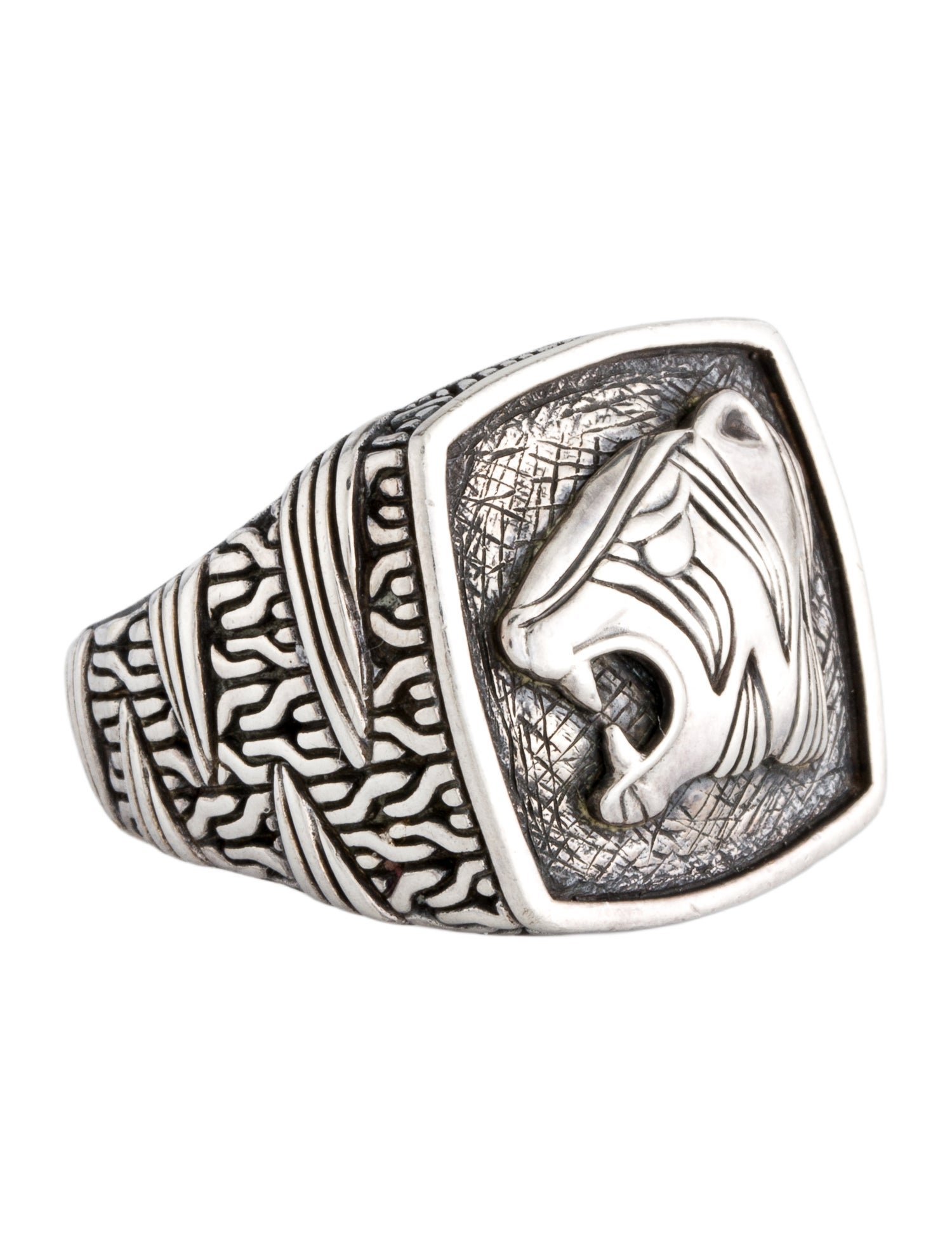 John Hardy Tiger's Head Signet Ring