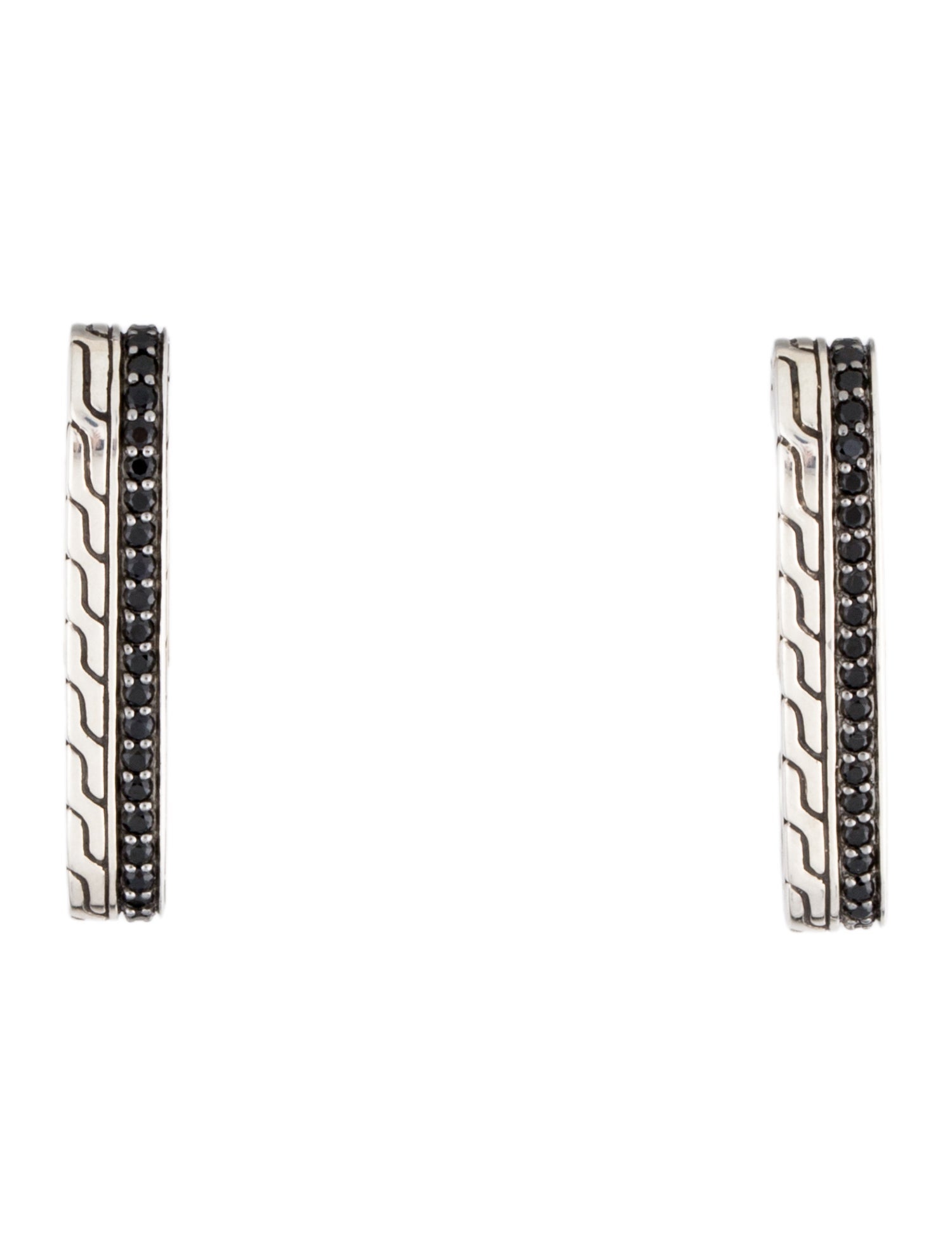 John Hardy Spinel & Sapphire Classic Chain Cuff Stud Earrings