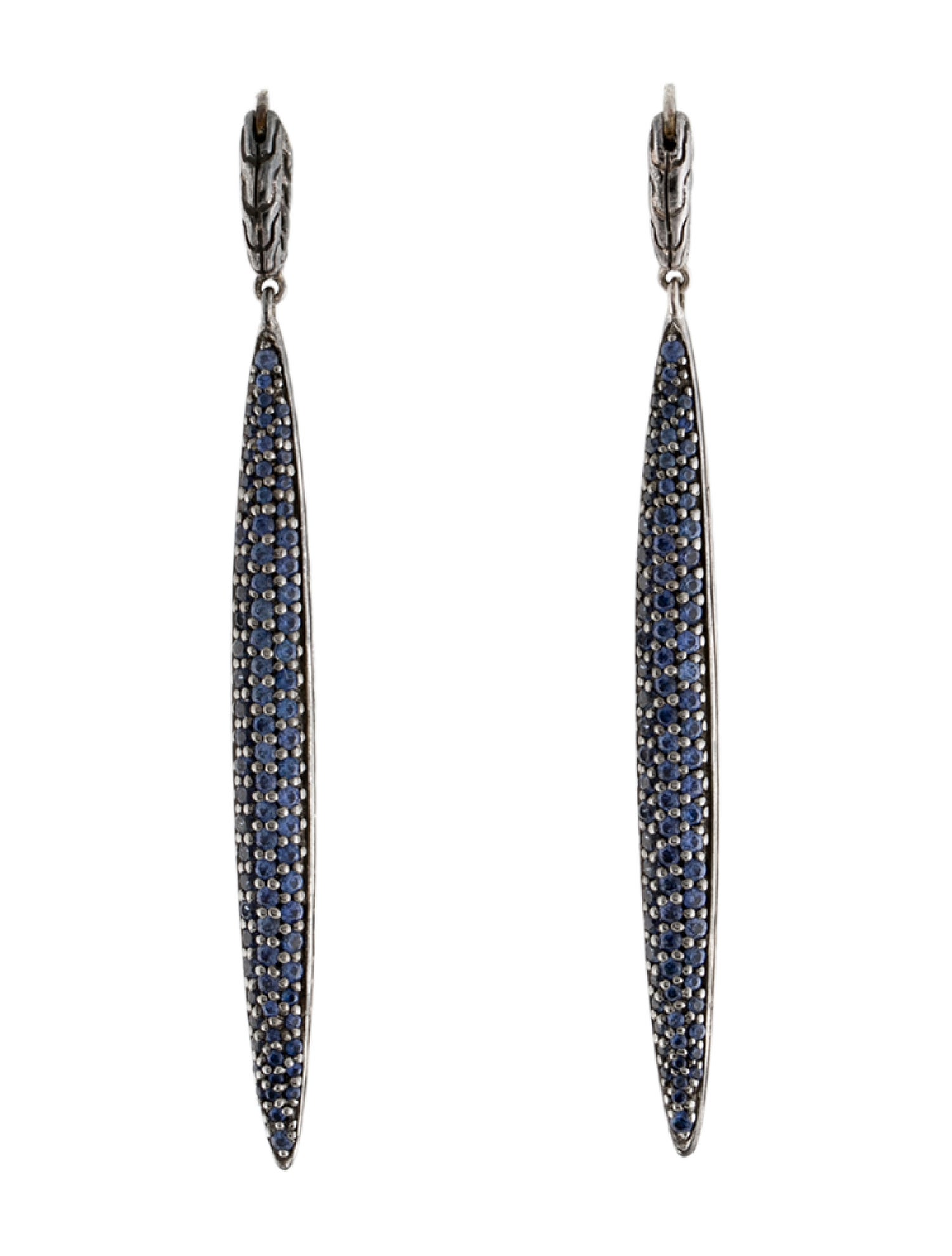 John Hardy Sapphire Classic Chain Spear Drop Earrings