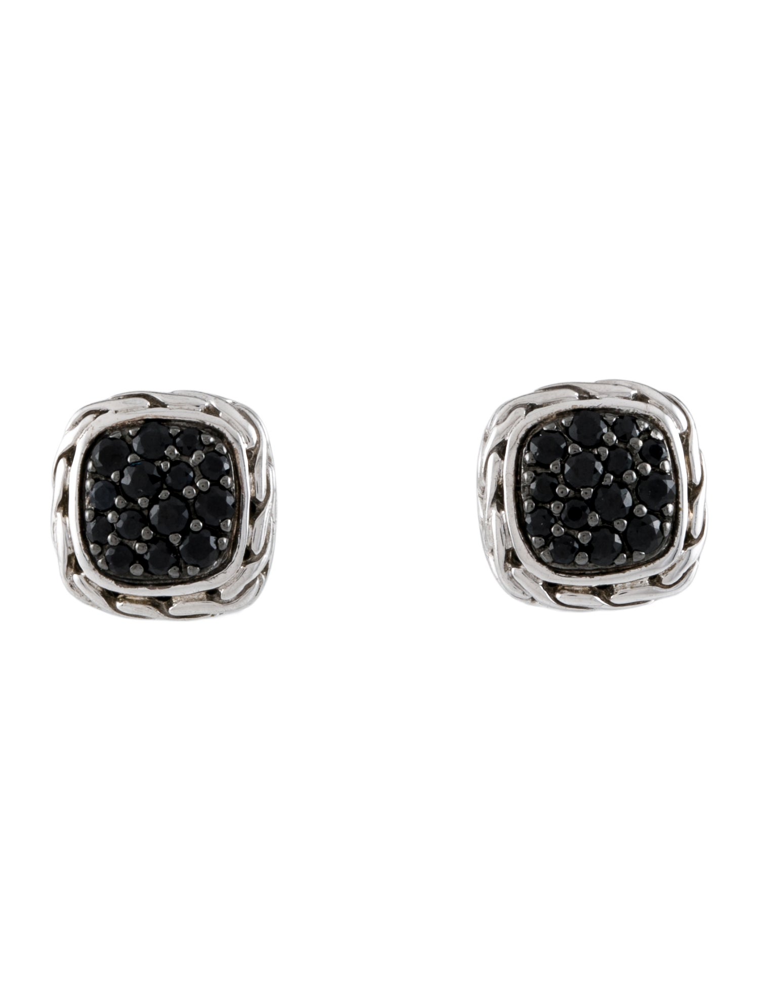 John Hardy Black Sapphire Kali Lava Stud Earrings