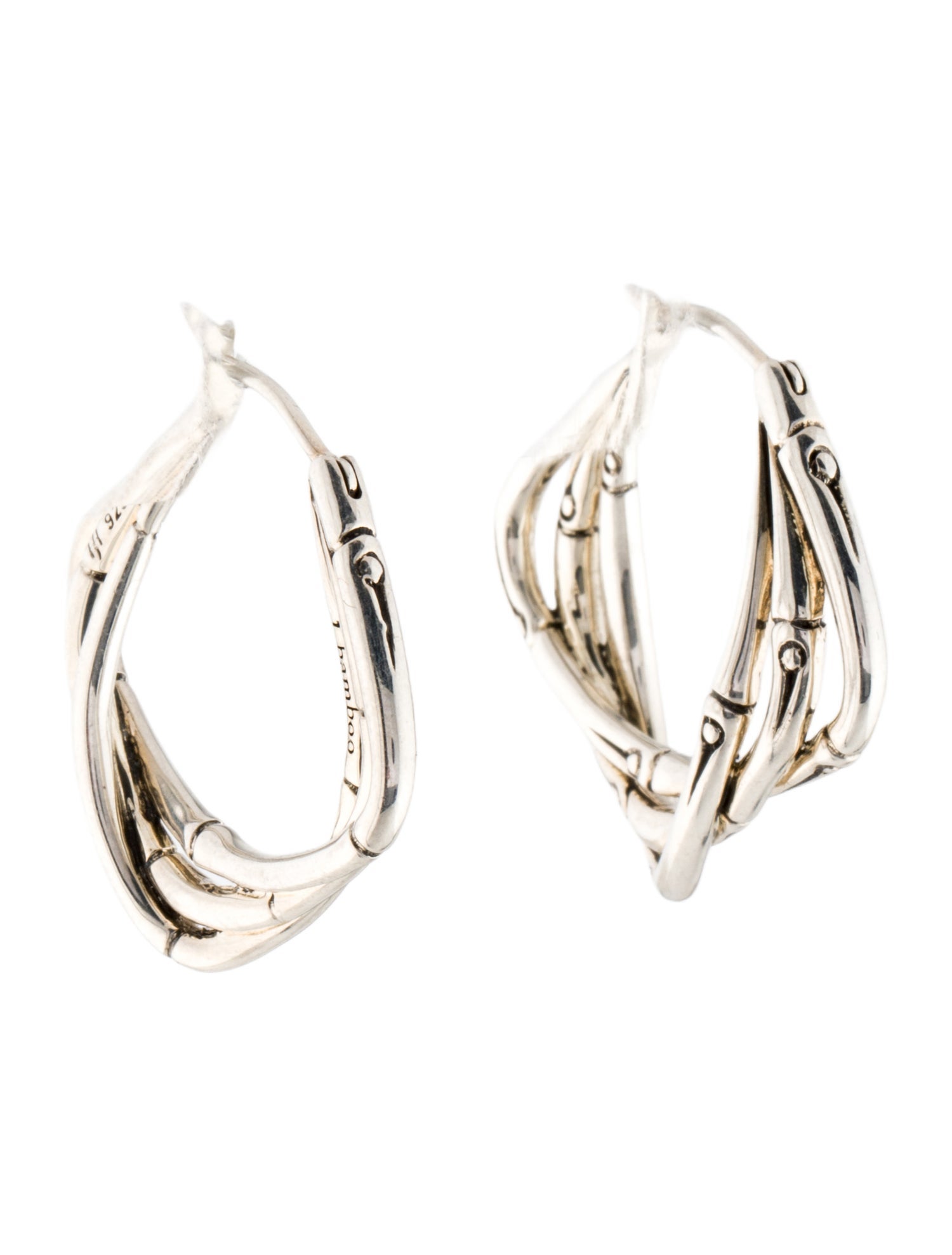John Hardy John Hardy Triple Twisted Bamboo Hoop Earrings