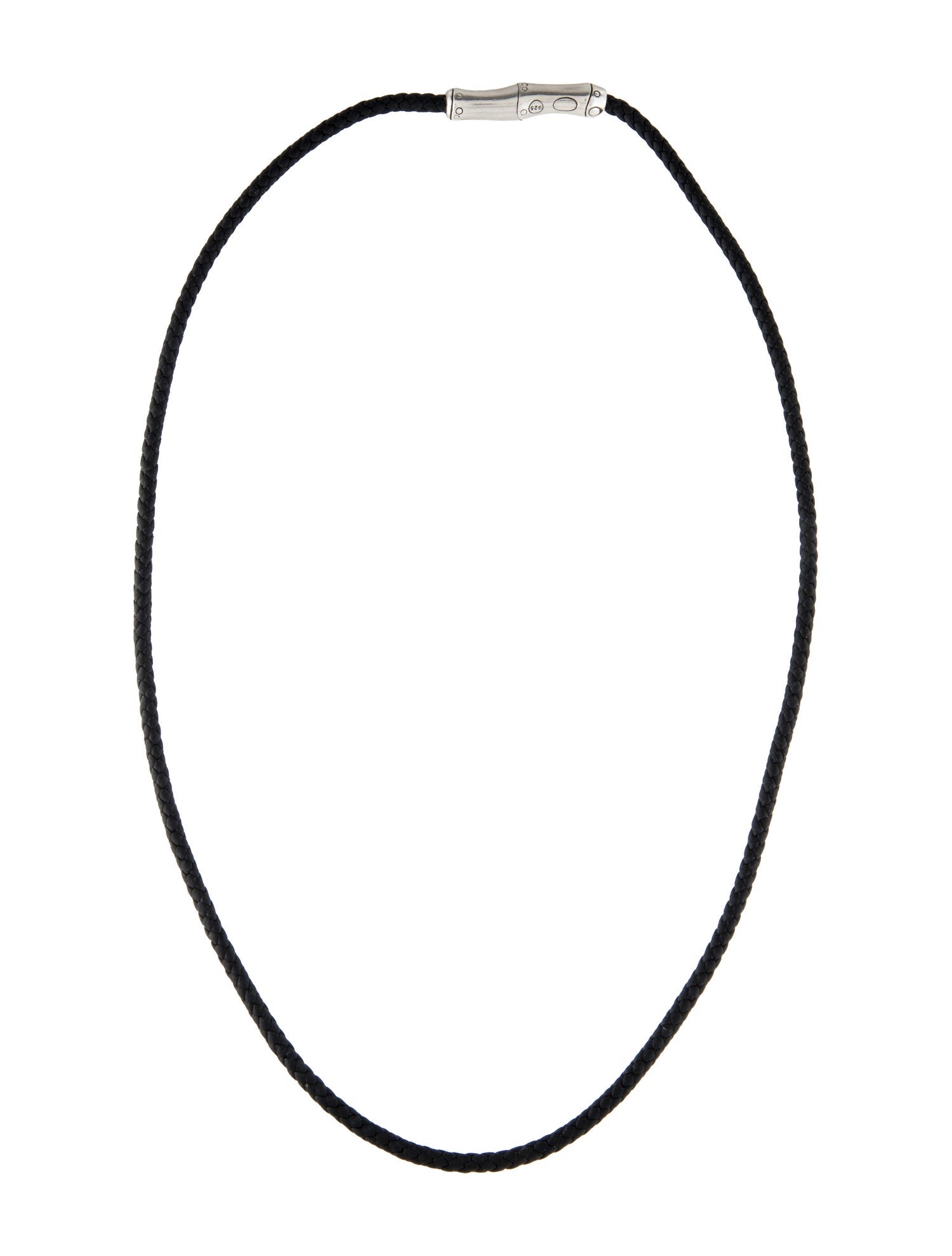 John Hardy Leather Braided Bamboo Cord Necklace