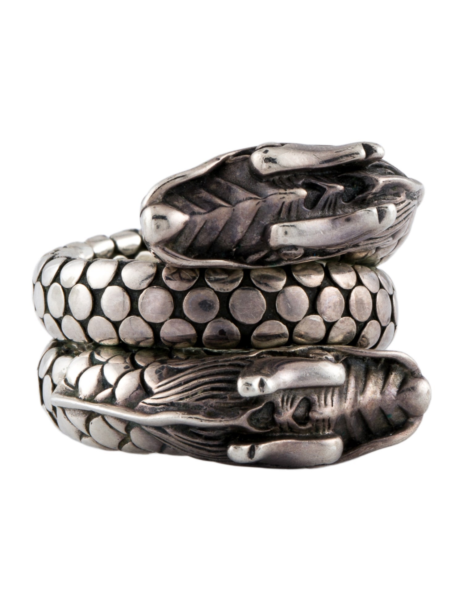 John Hardy Naga Double Dragon Dot Coil Ring