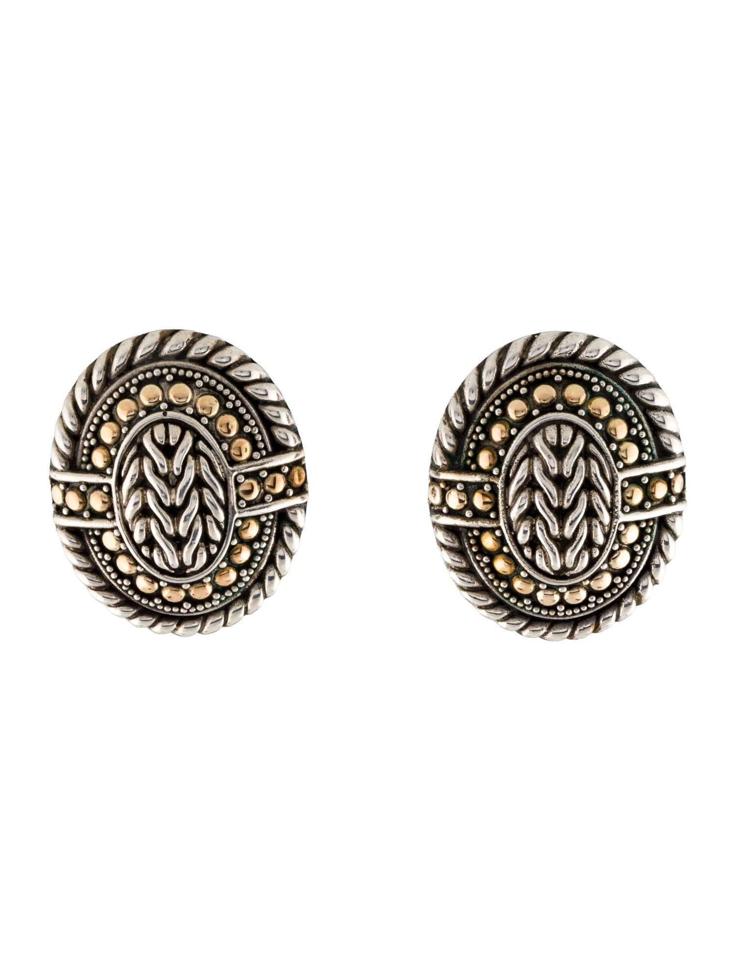 John Hardy Two-Tone Oval Ear-Clip Earring