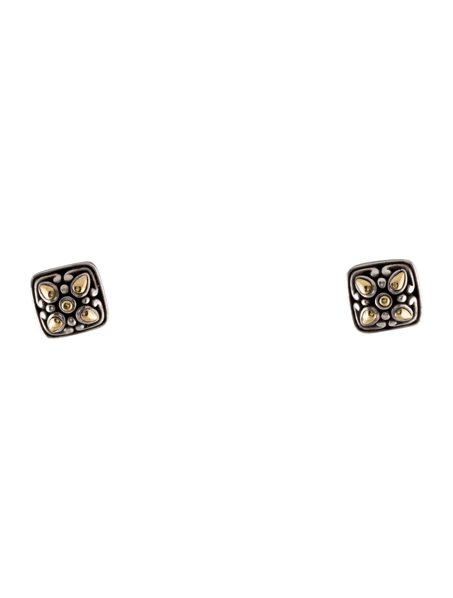 John Hardy Vintage Two-Tone Jaisalmer Square Stud Earrings