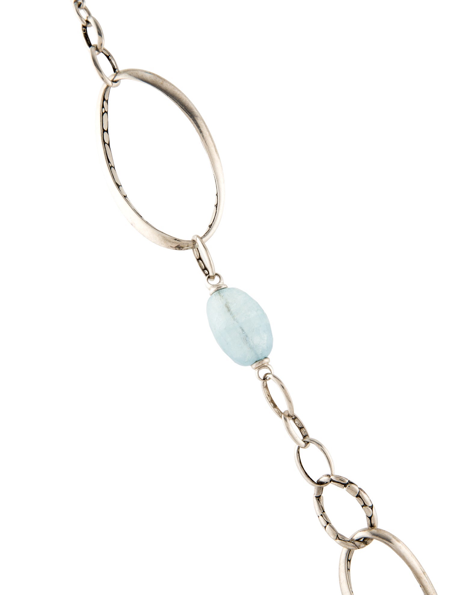 John Hardy Aquamarine & Topaz Kali Oval Station Necklace