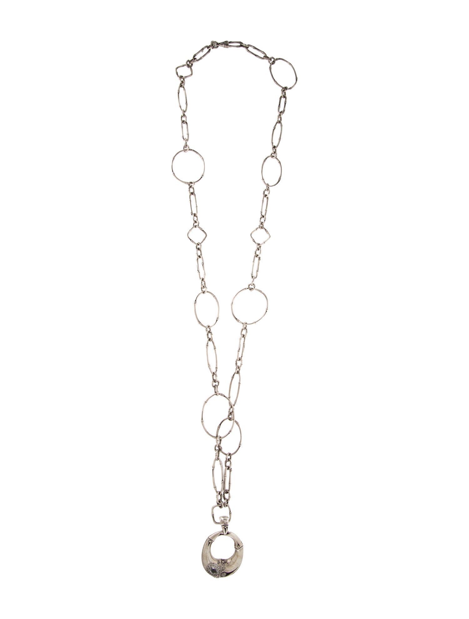 John Hardy Topaz Bamboo Pendant Necklace