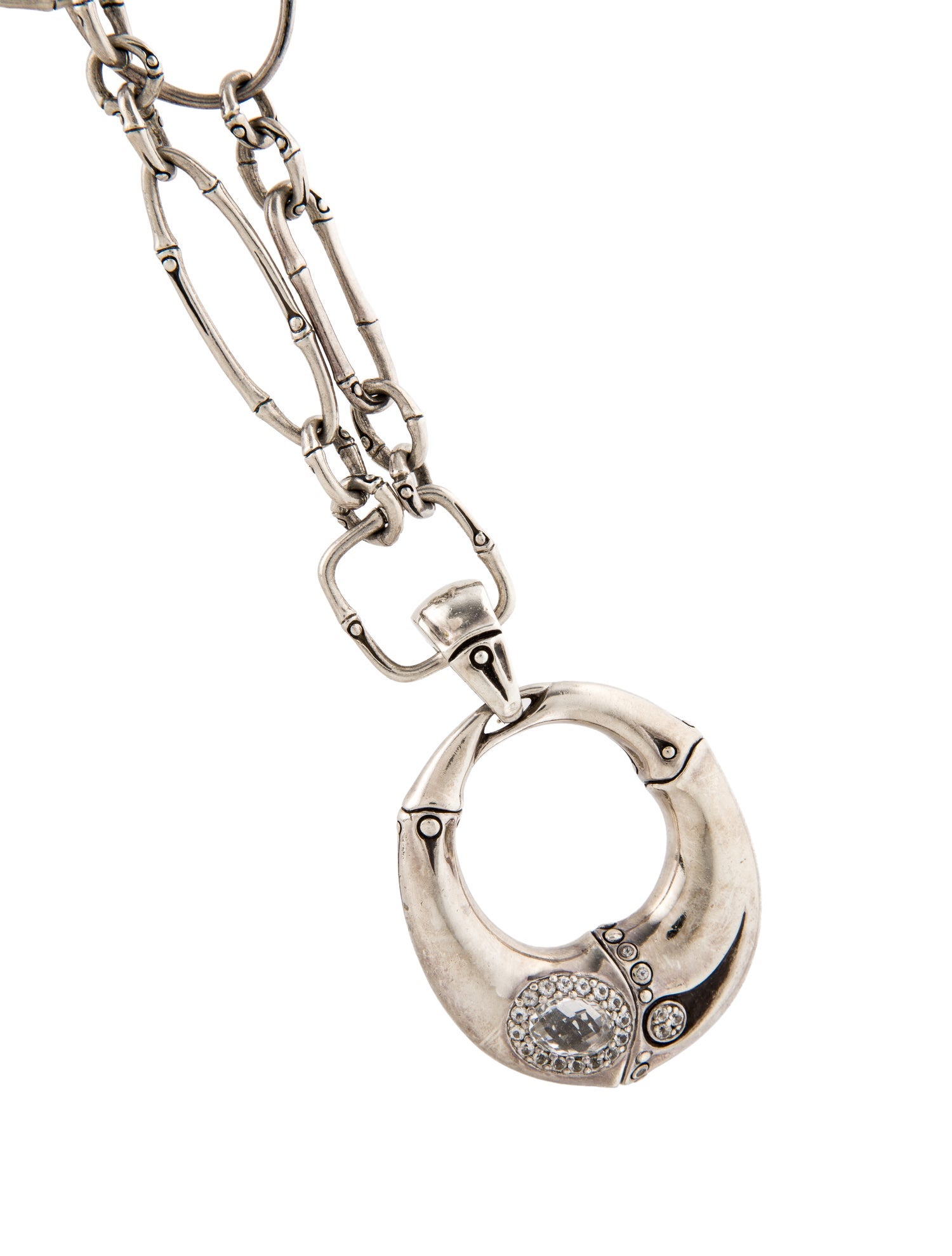 John Hardy Topaz Bamboo Pendant Necklace