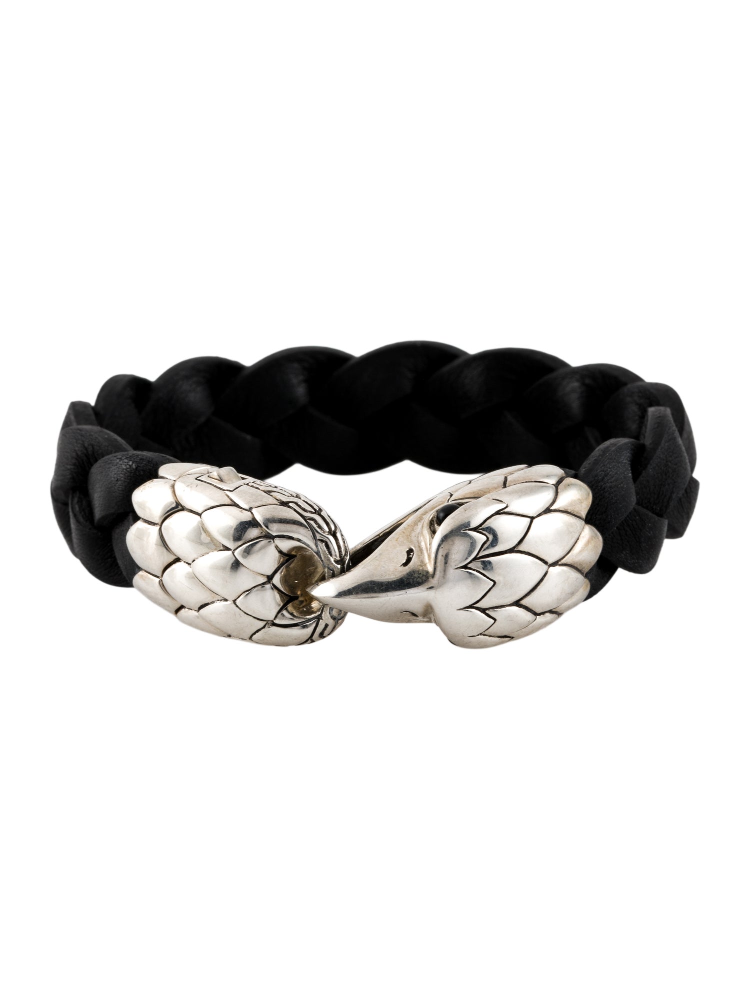 John Hardy Onyx Braided Leather Eagle Cord Bracelet