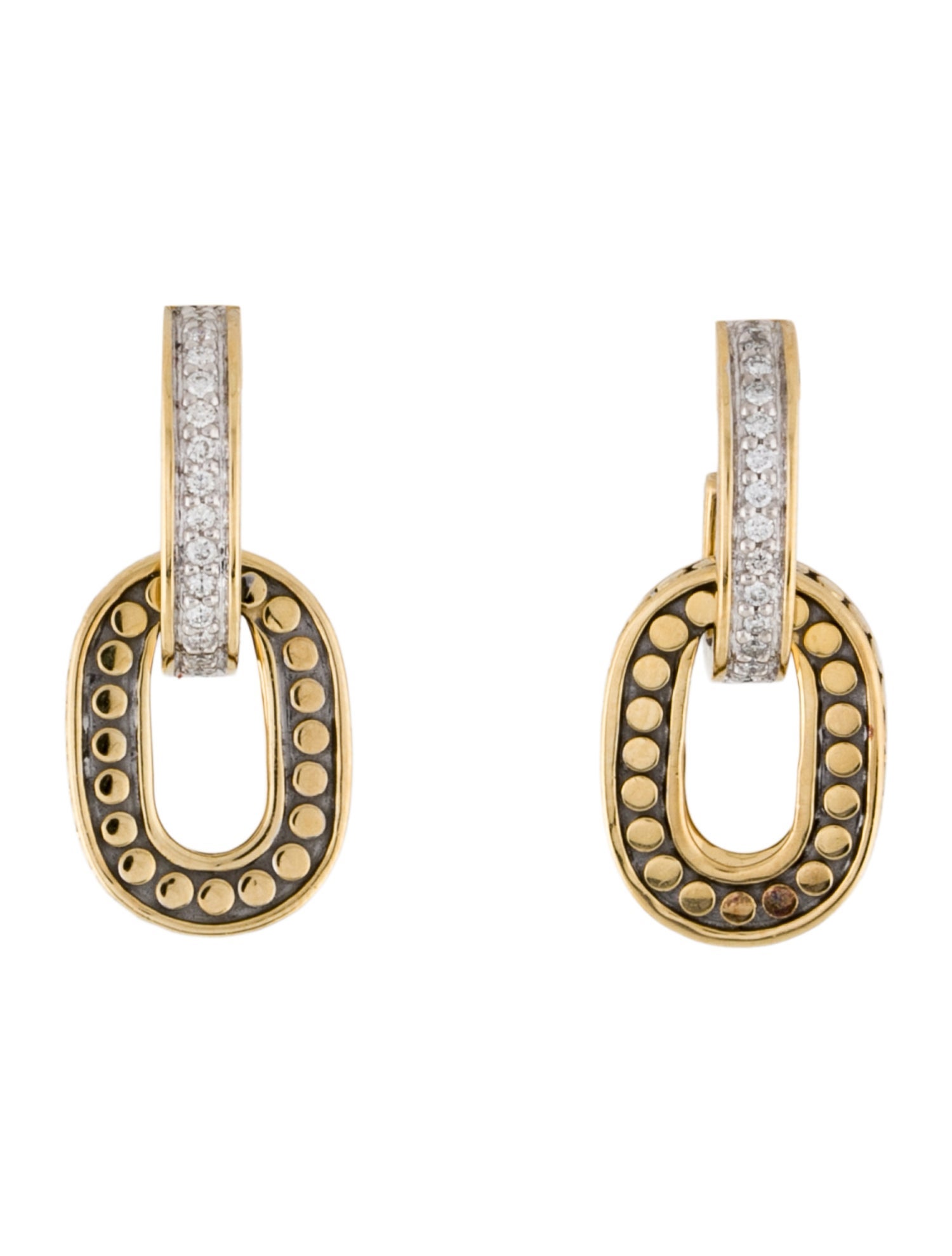 John Hardy 18K Diamond Drop Earrings