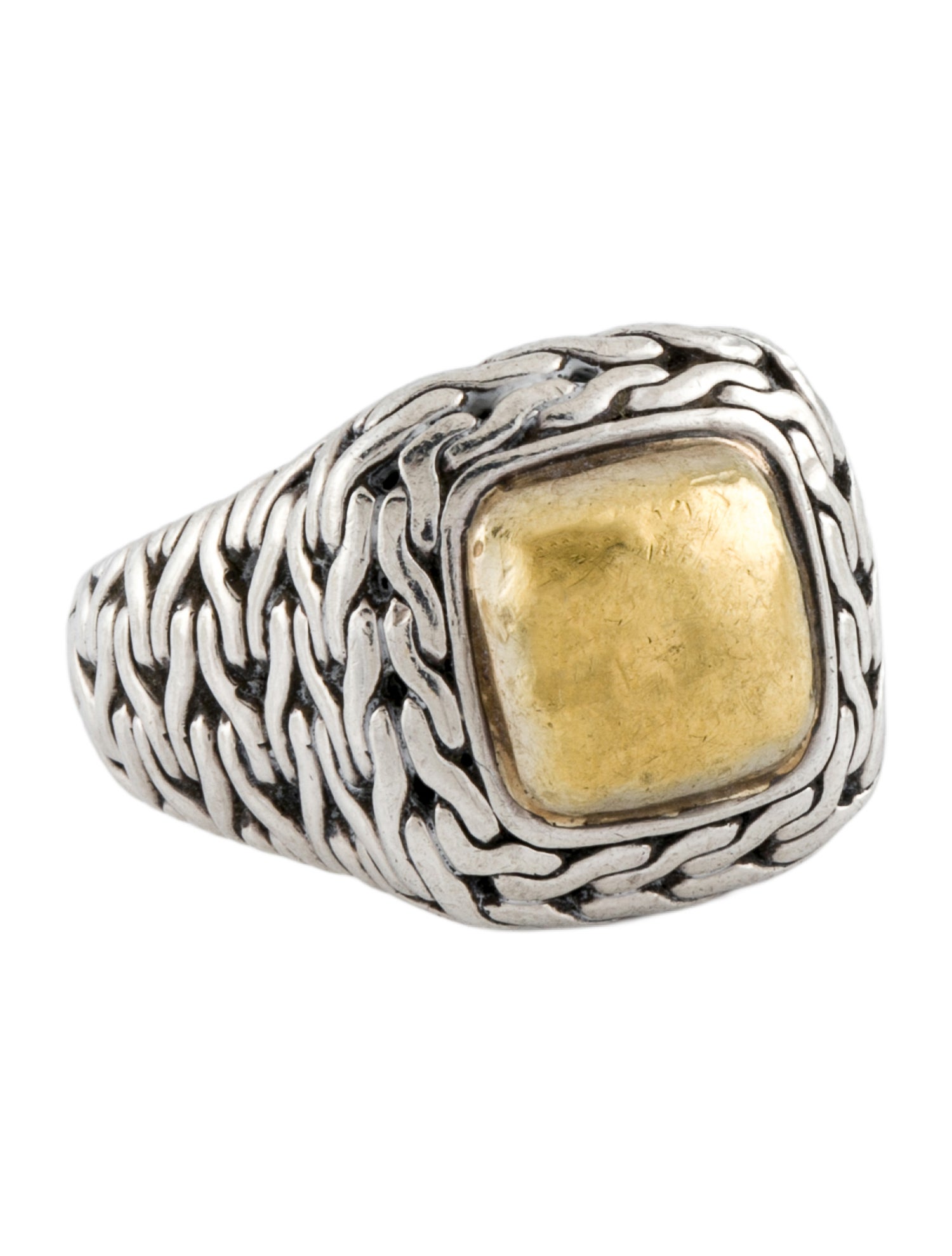 John Hardy Two-Tone Classic Chain Palu Cocktail Ring