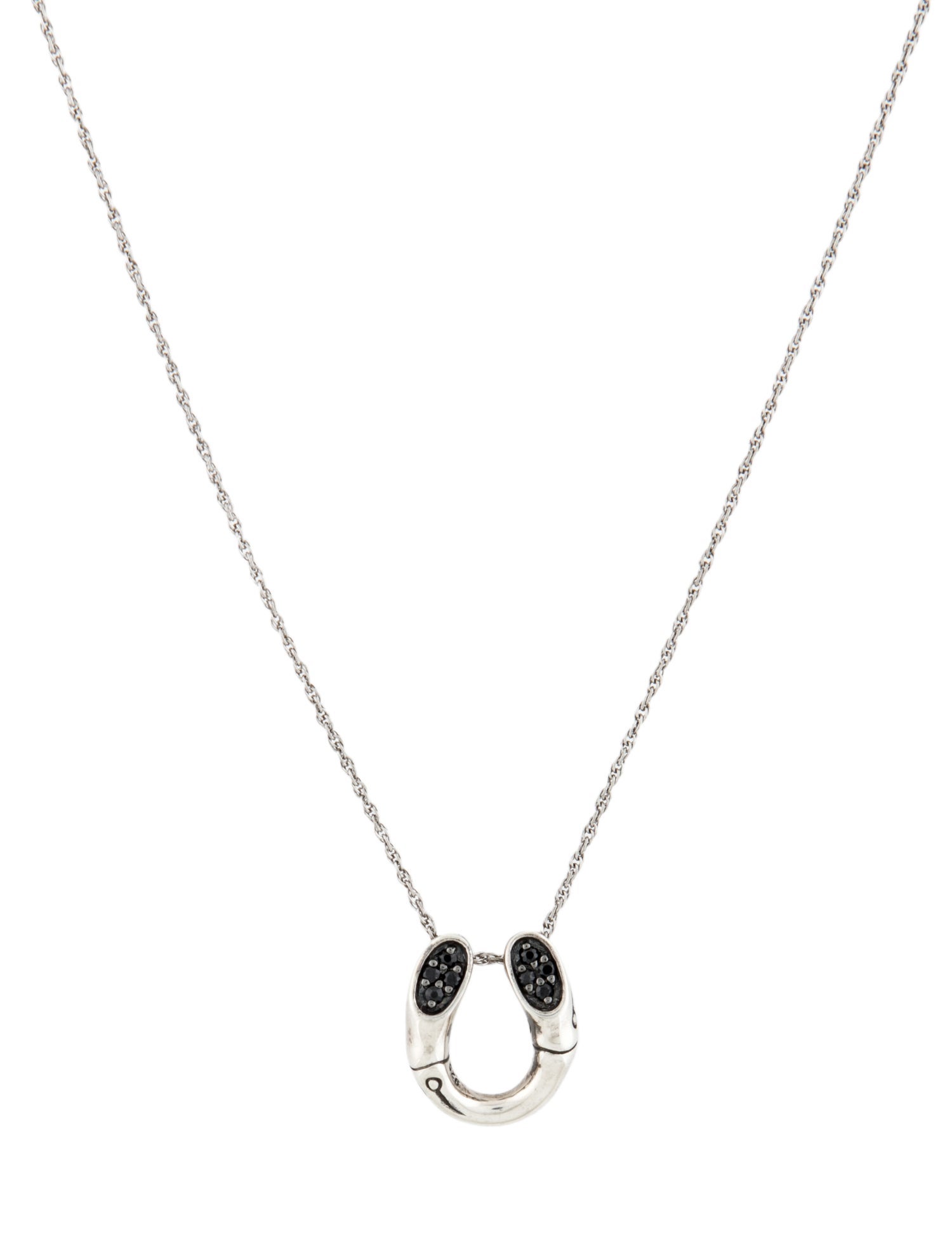 John Hardy Black Sapphire Bamboo Pendant Necklace