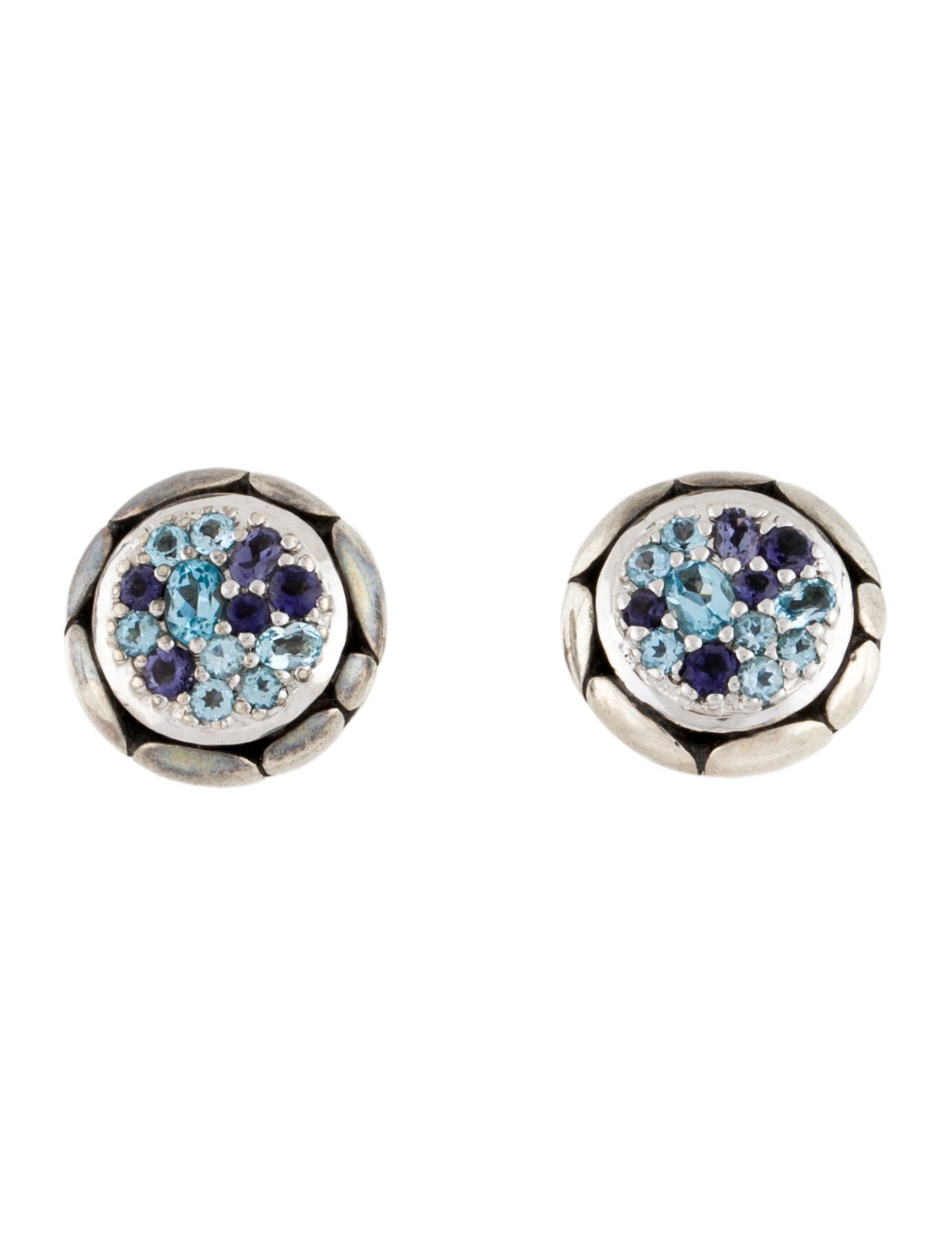 John Hardy Iolite & Topaz Kali Lavafire Studs