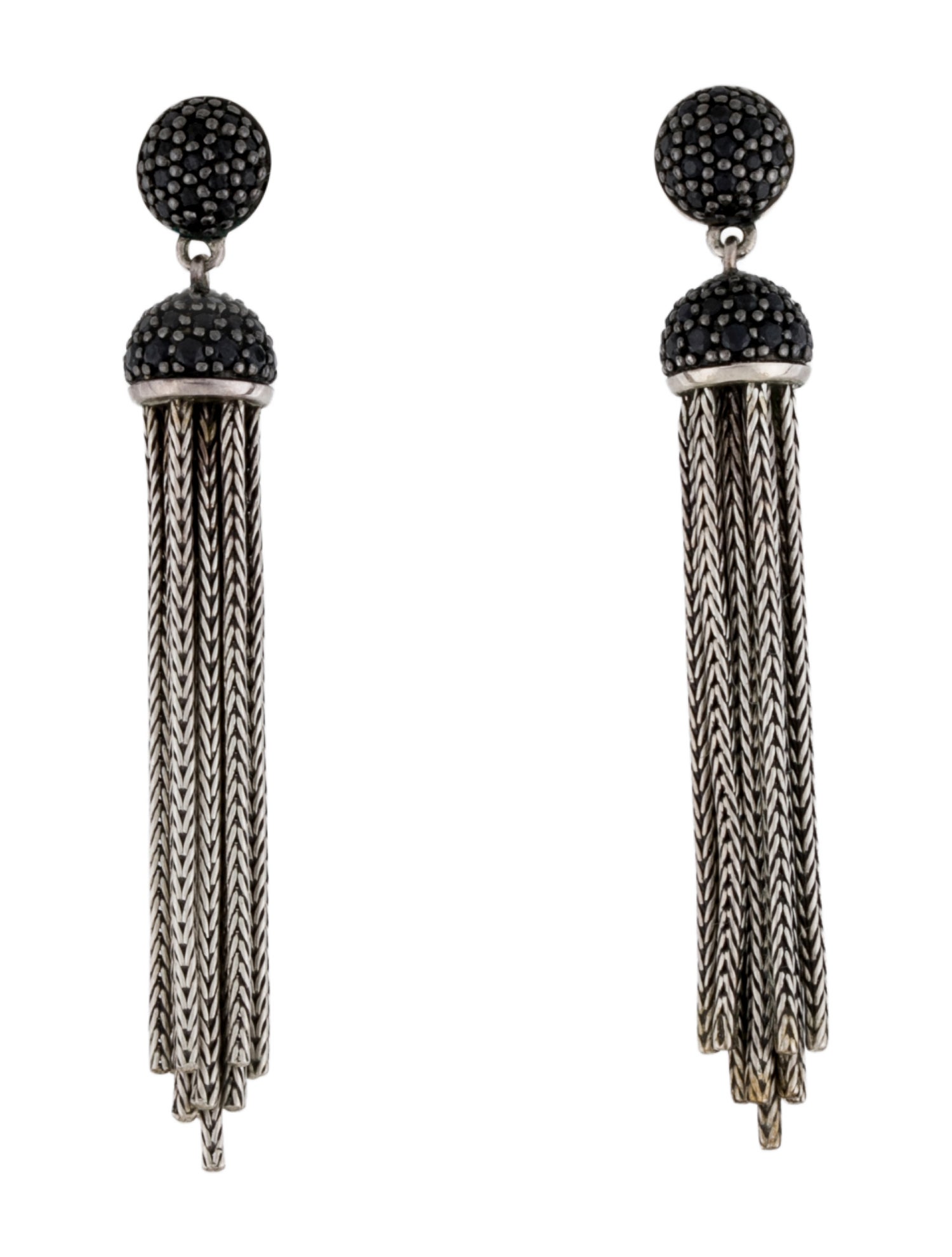 John Hardy Sapphire & Spinel Link Tassel Earrings
