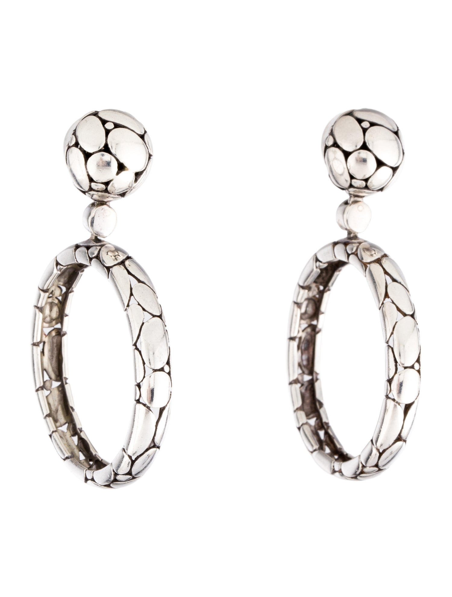 John Hardy Kali Pebble Drop Hoop Earrings