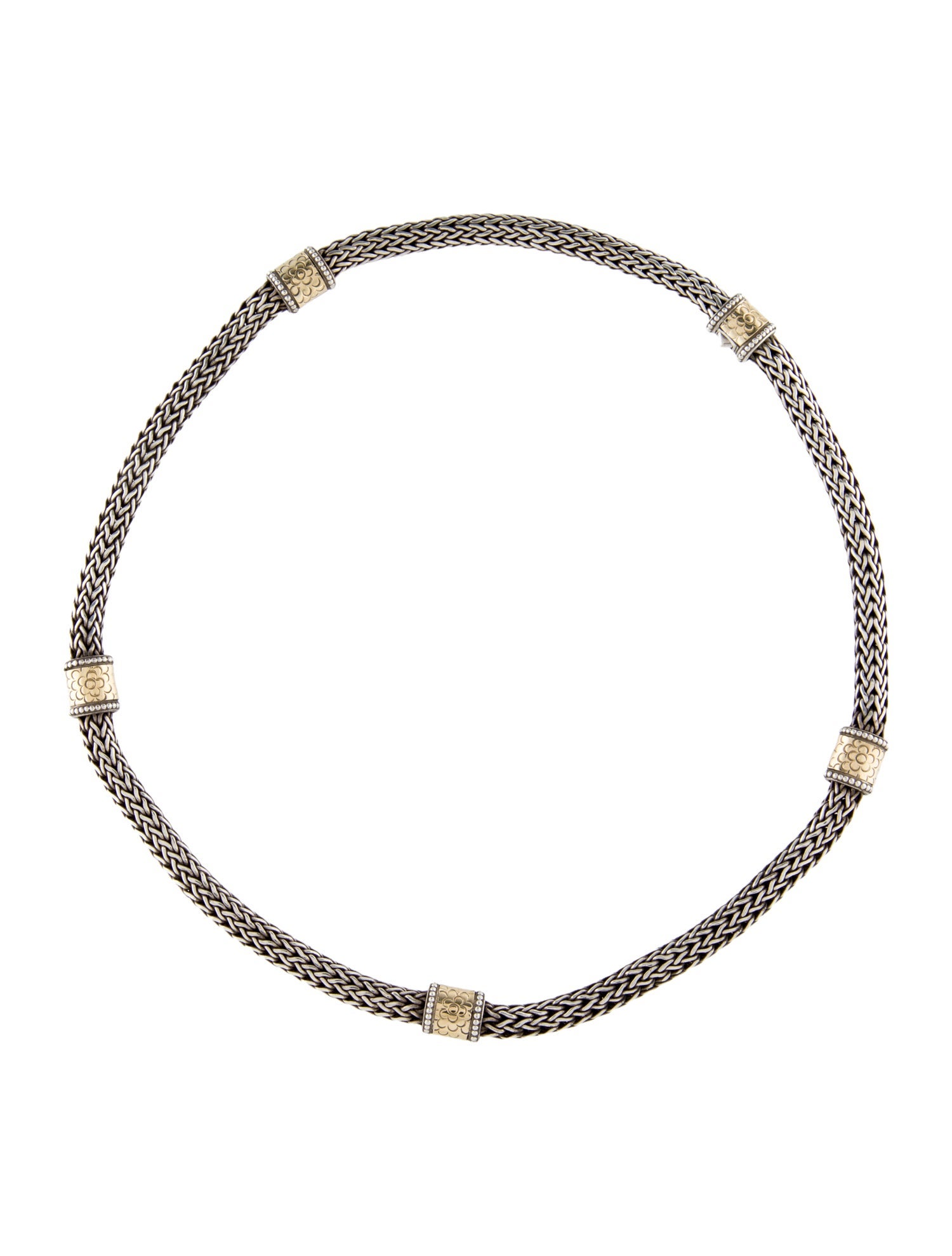 John Hardy Two-Tone Flower Station Necklace