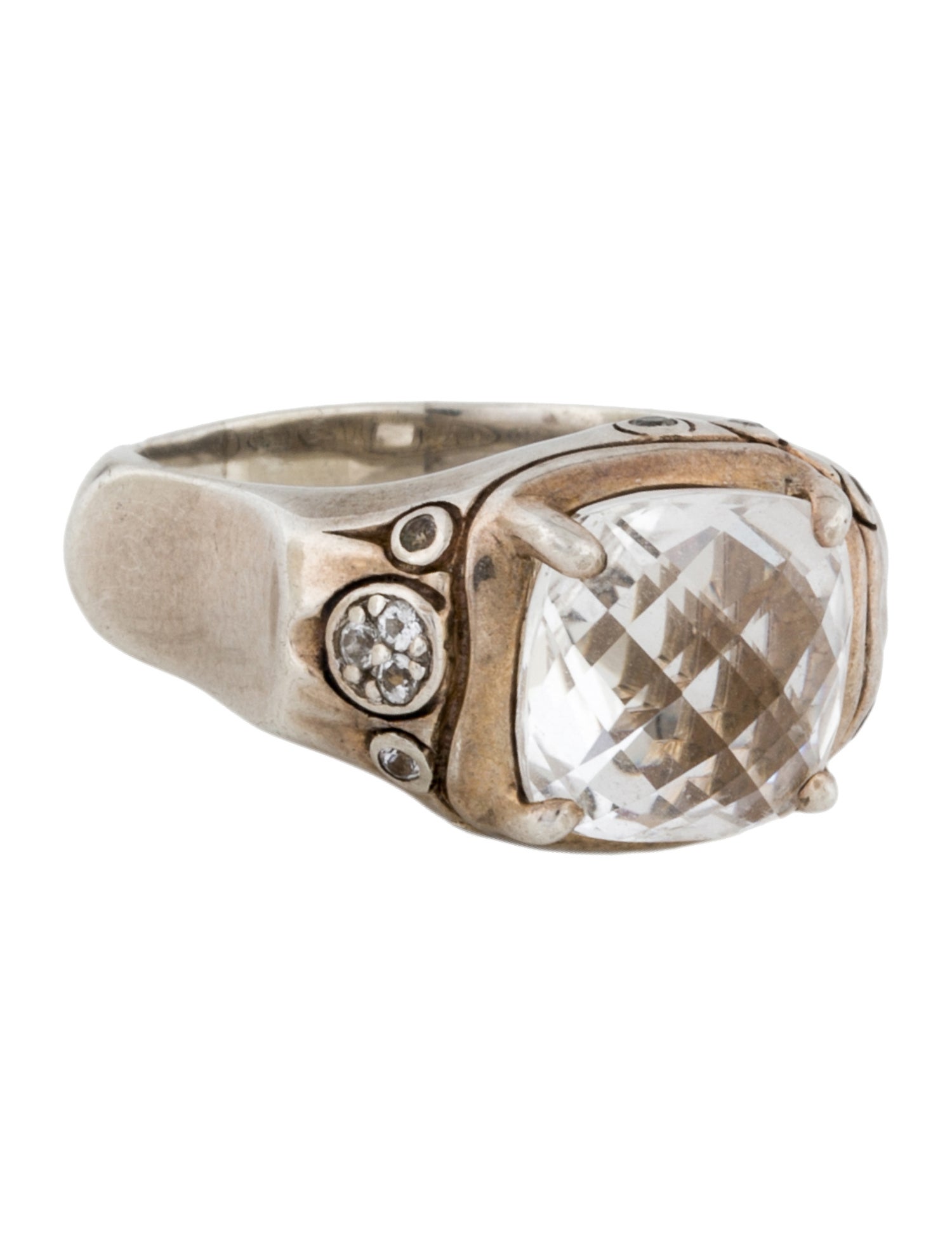 John Hardy Quartz & Topaz Batu Bamboo Ring