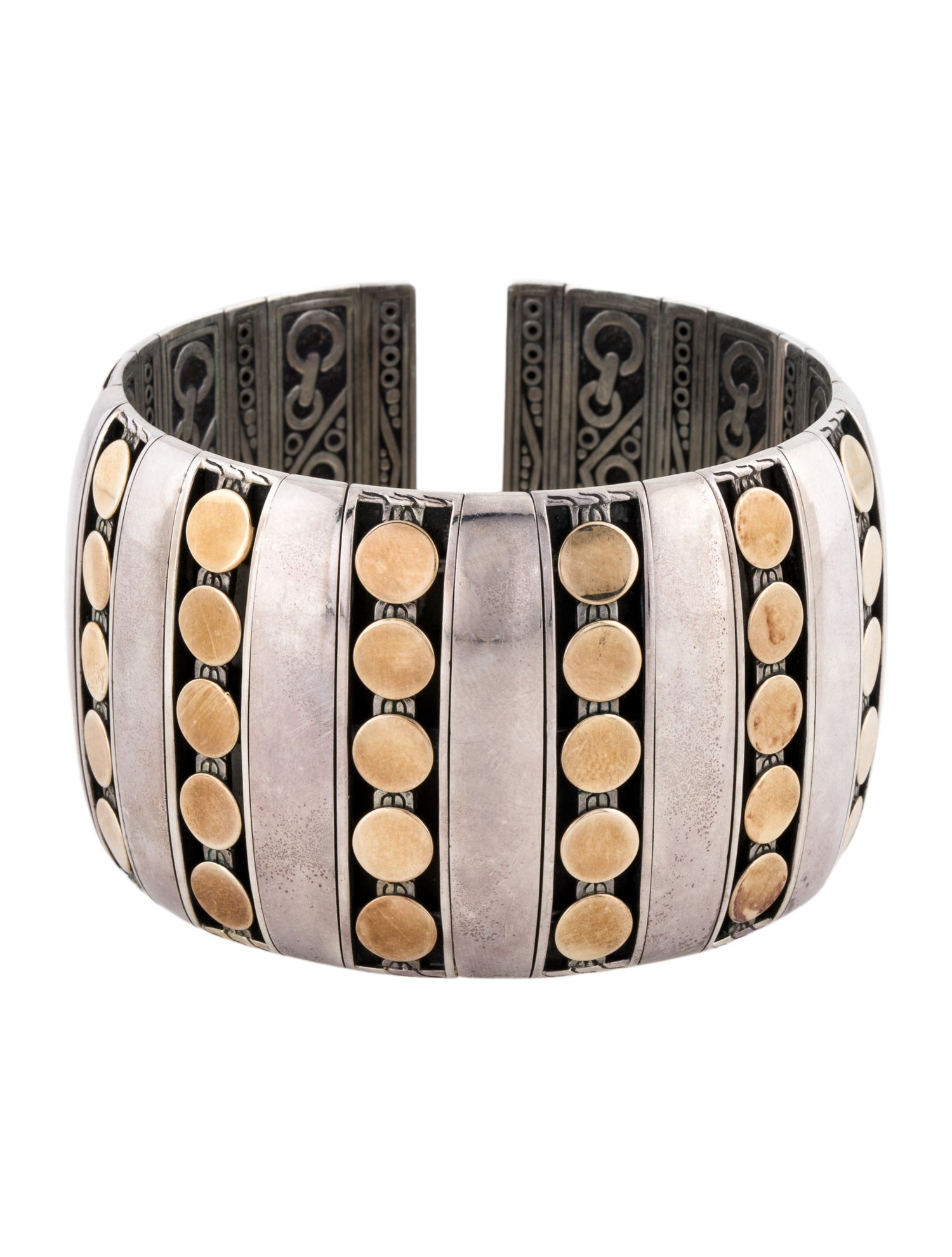John Hardy Two-Tone Dot Flex Cuff Bracelet