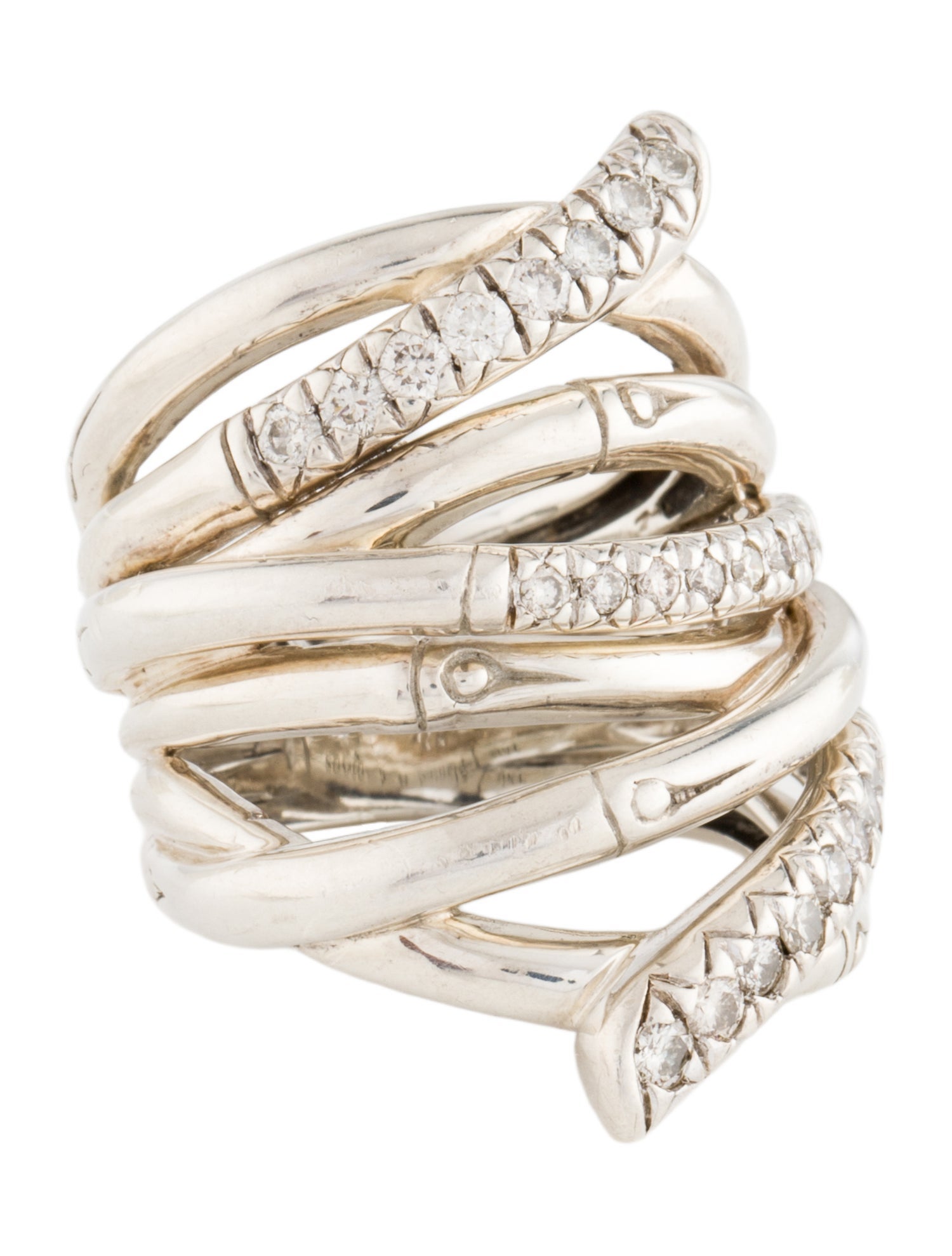 John Hardy Diamond Bamboo Cocktail Ring