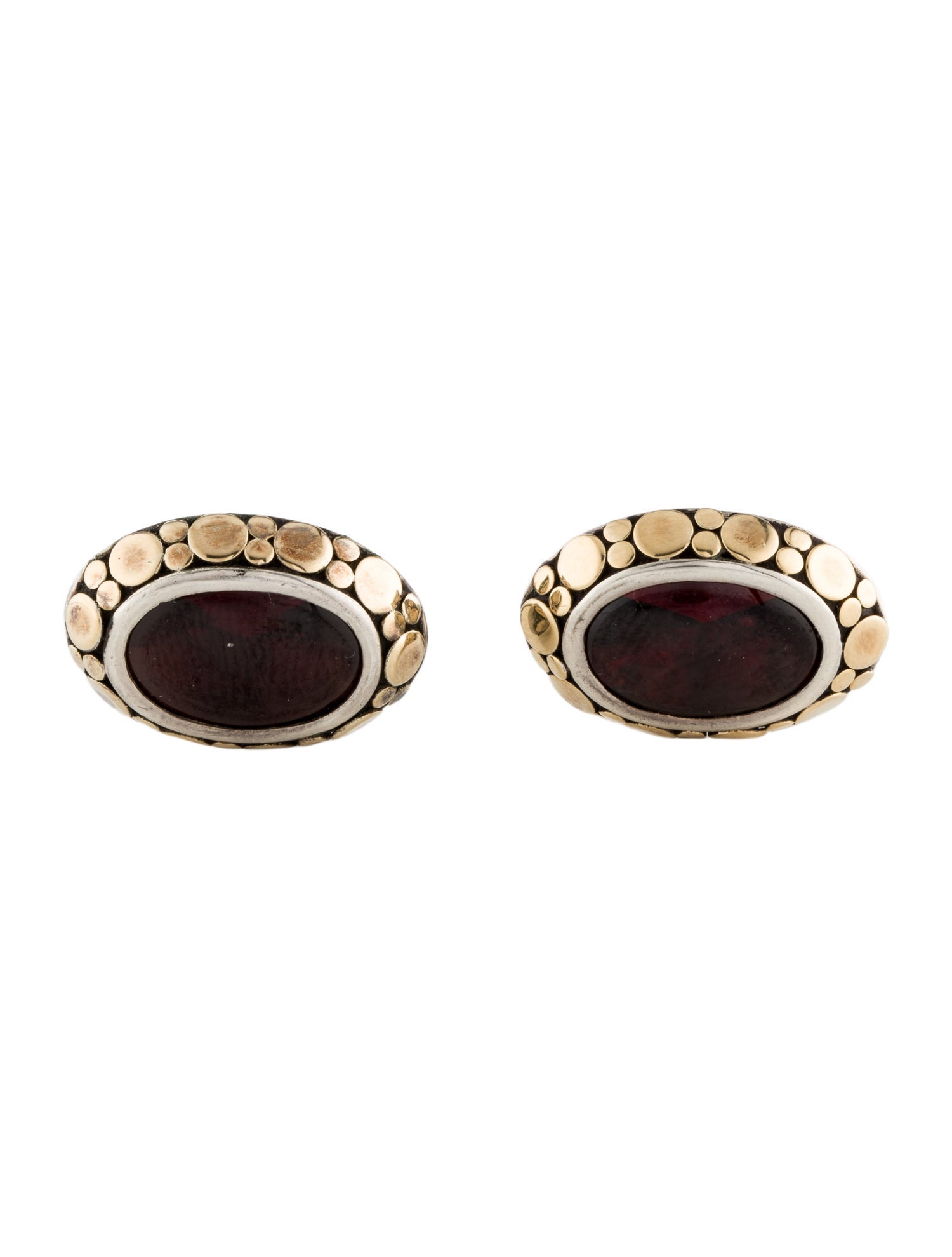 John Hardy Garnet Dot Cufflinks