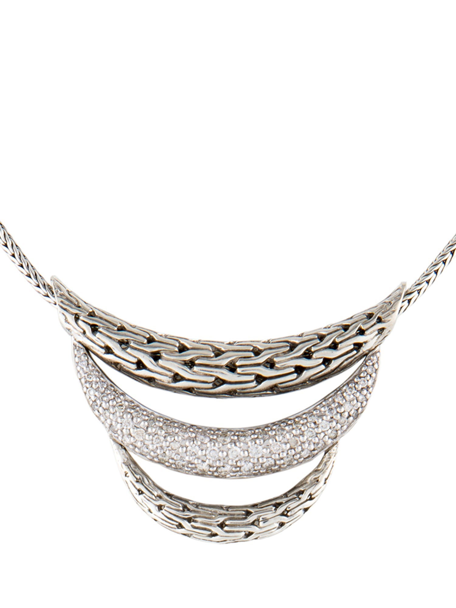 John Hardy Diamond Classic Link Arch Pendant Necklace