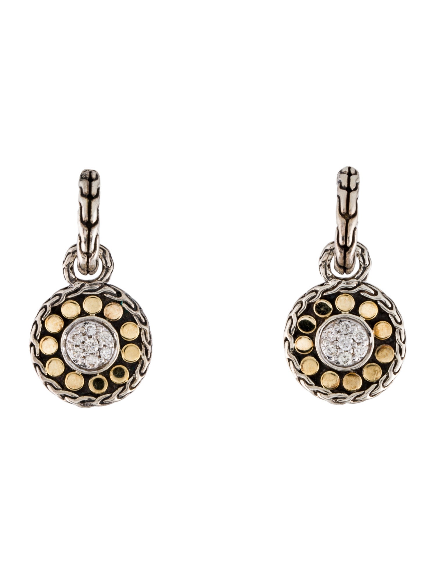 John Hardy Diamond Dot Drop Earrings