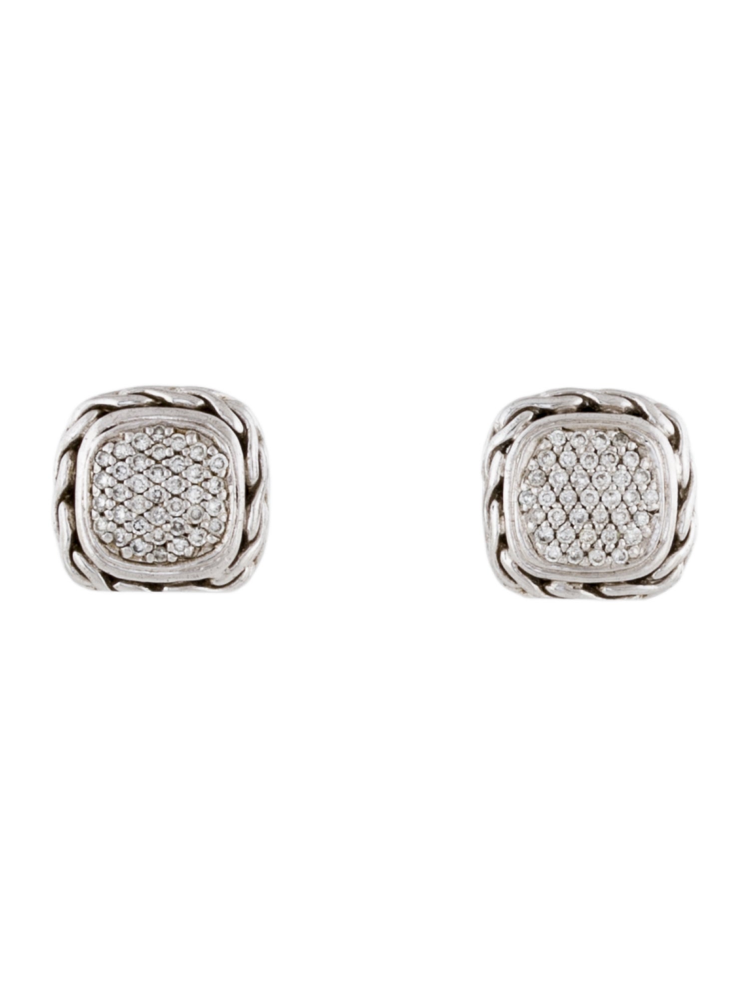 John Hardy Diamond Classic Chain Stud Earrings