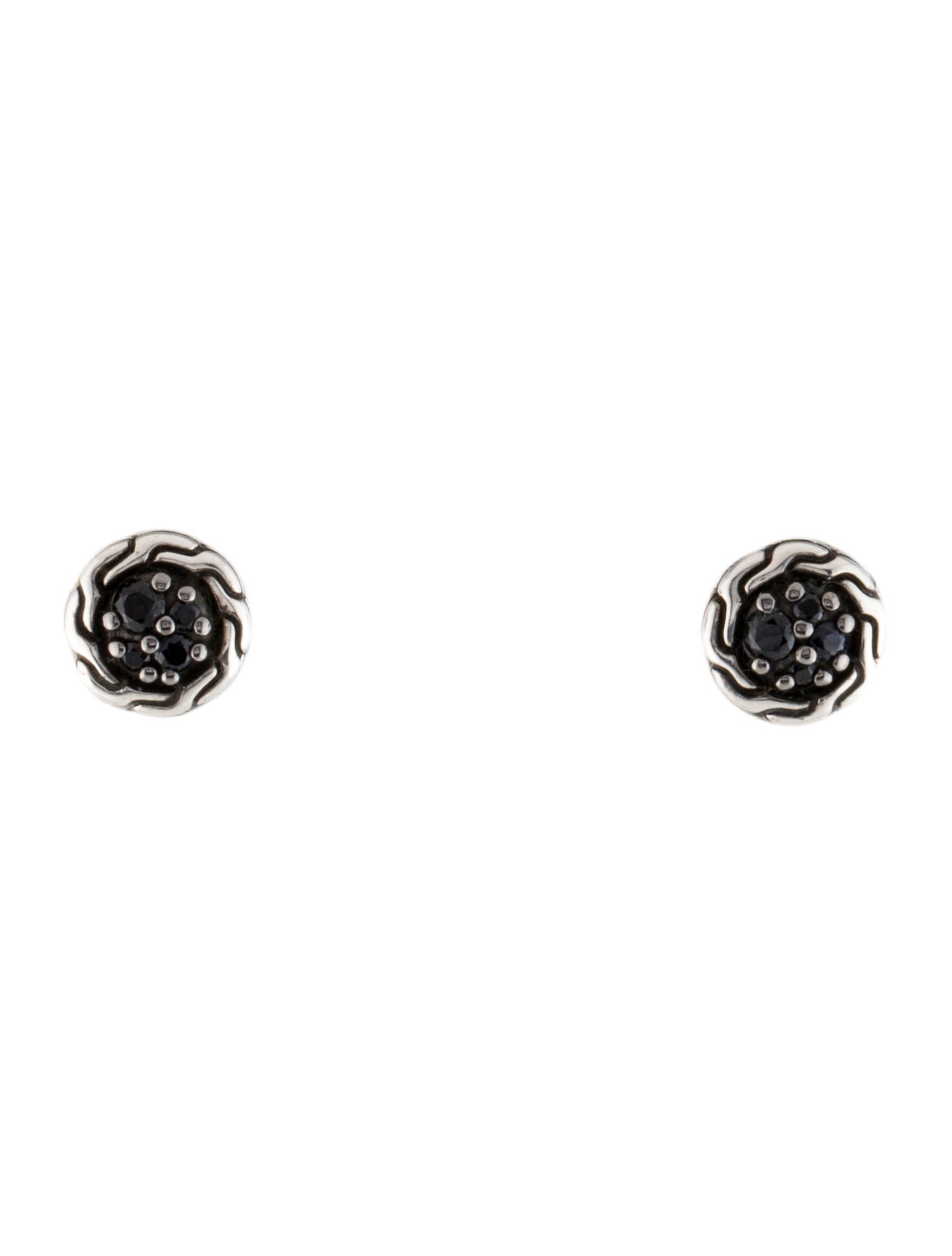 John Hardy Black Sapphire & Spinel Classic Chain Stud Earrings