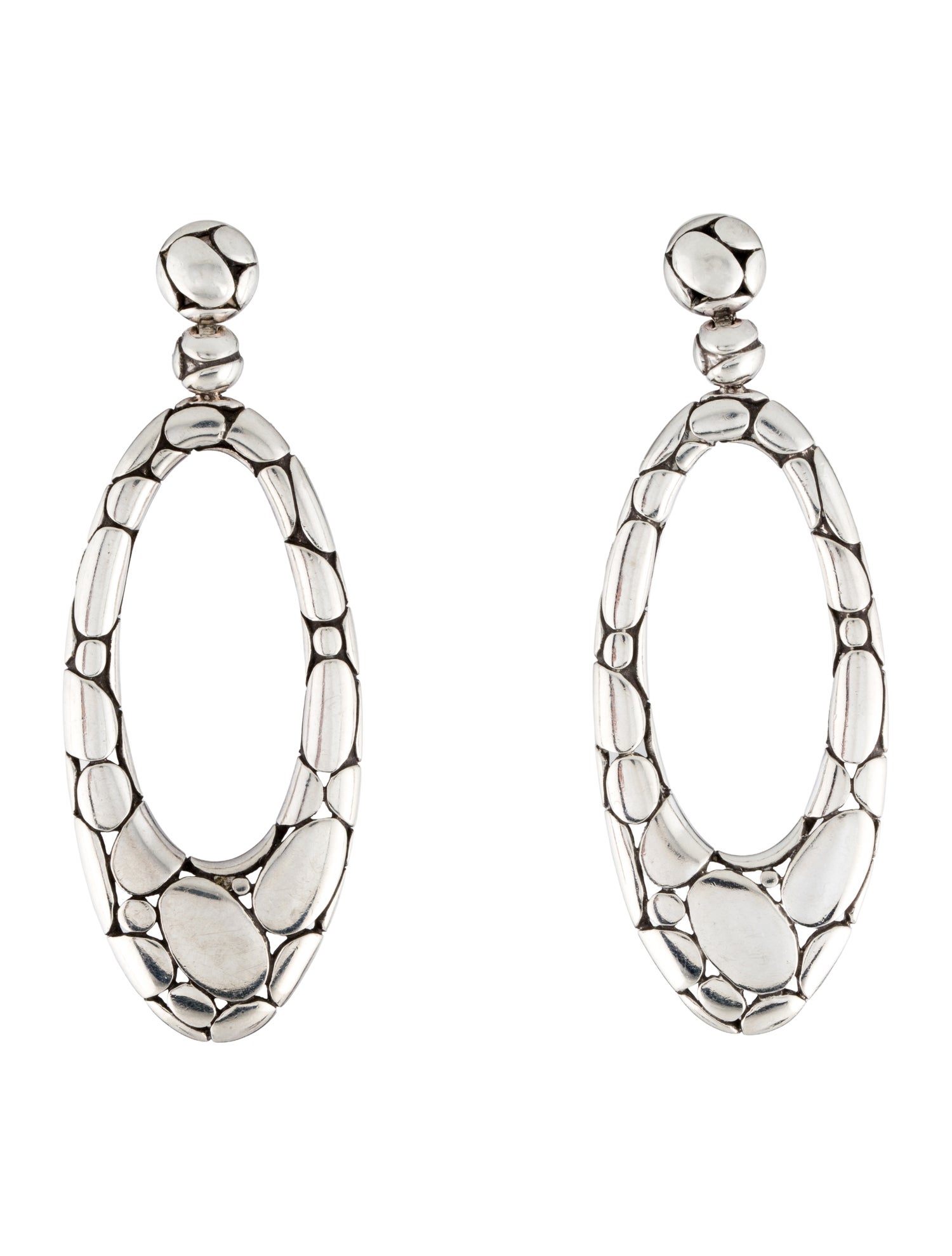 John Hardy Kali Pebble Oval Drop Earrings