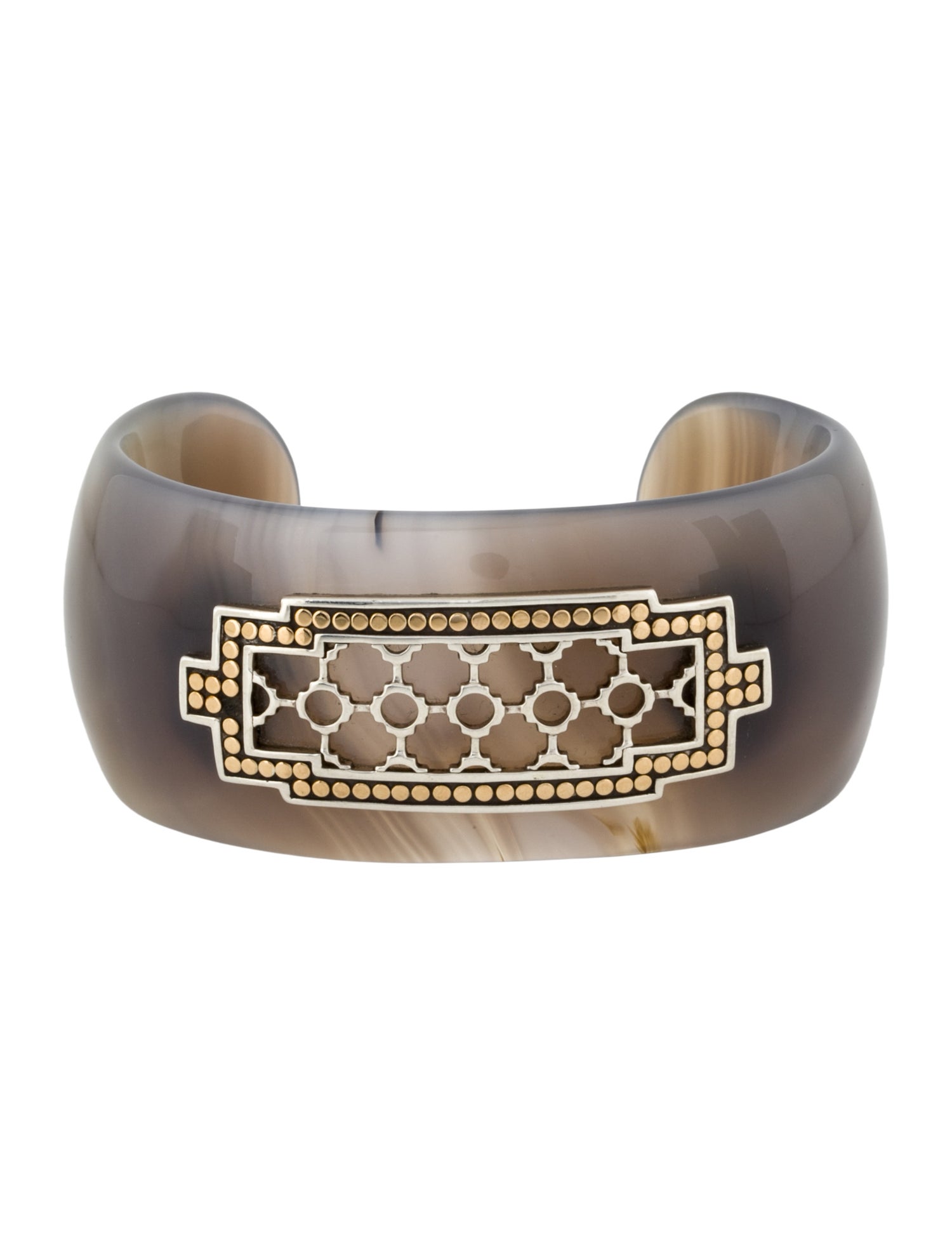 John Hardy Two-Tone Carved Agate Cuff
