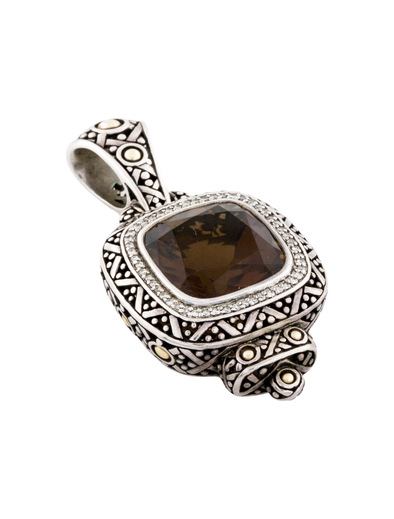 John Hardy Smoky Quartz & Diamond Jaisalmer Pendant