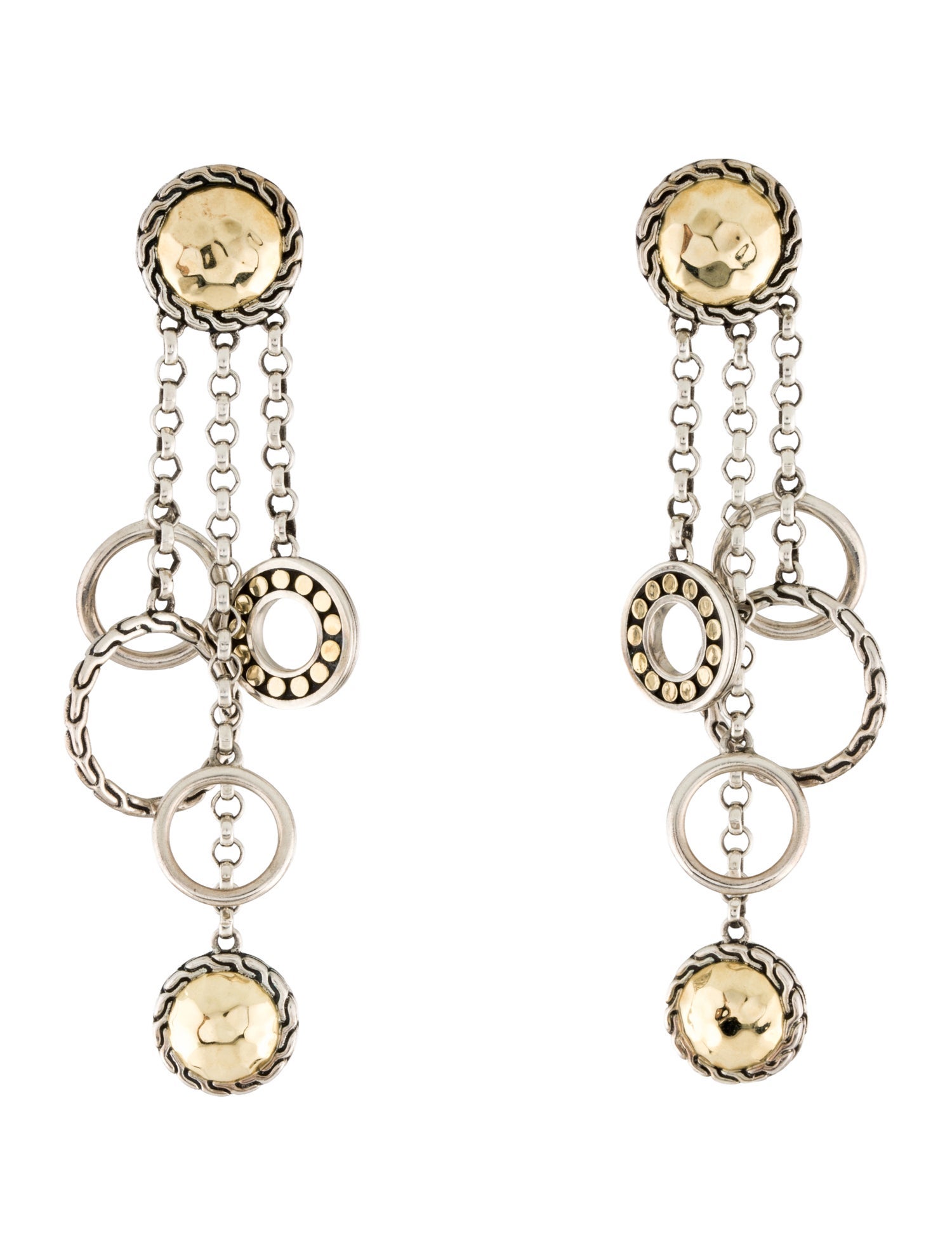 John Hardy Two-Tone Palu Bulan Chandelier Earrings