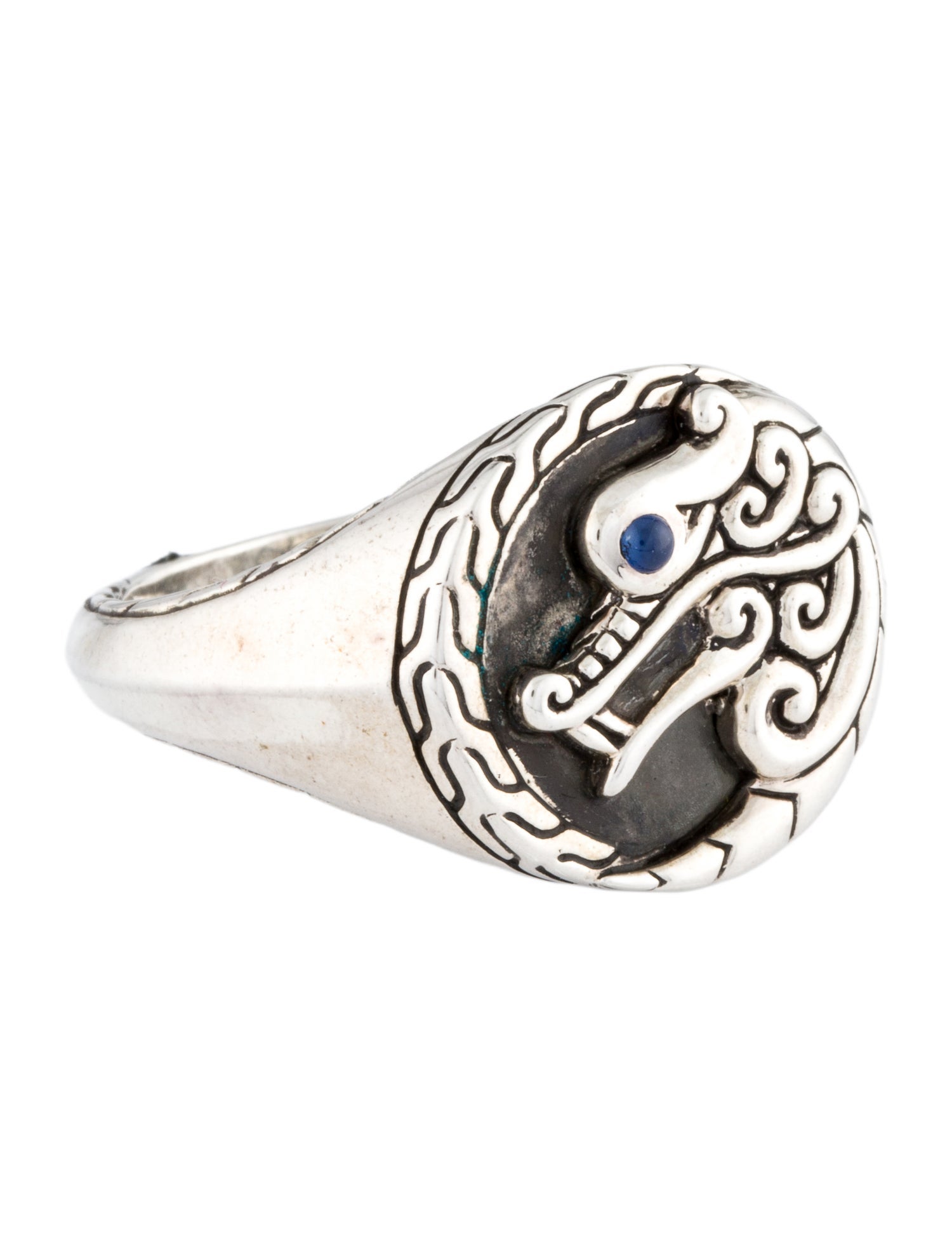 John Hardy Sapphire Legends Naga Signet Ring