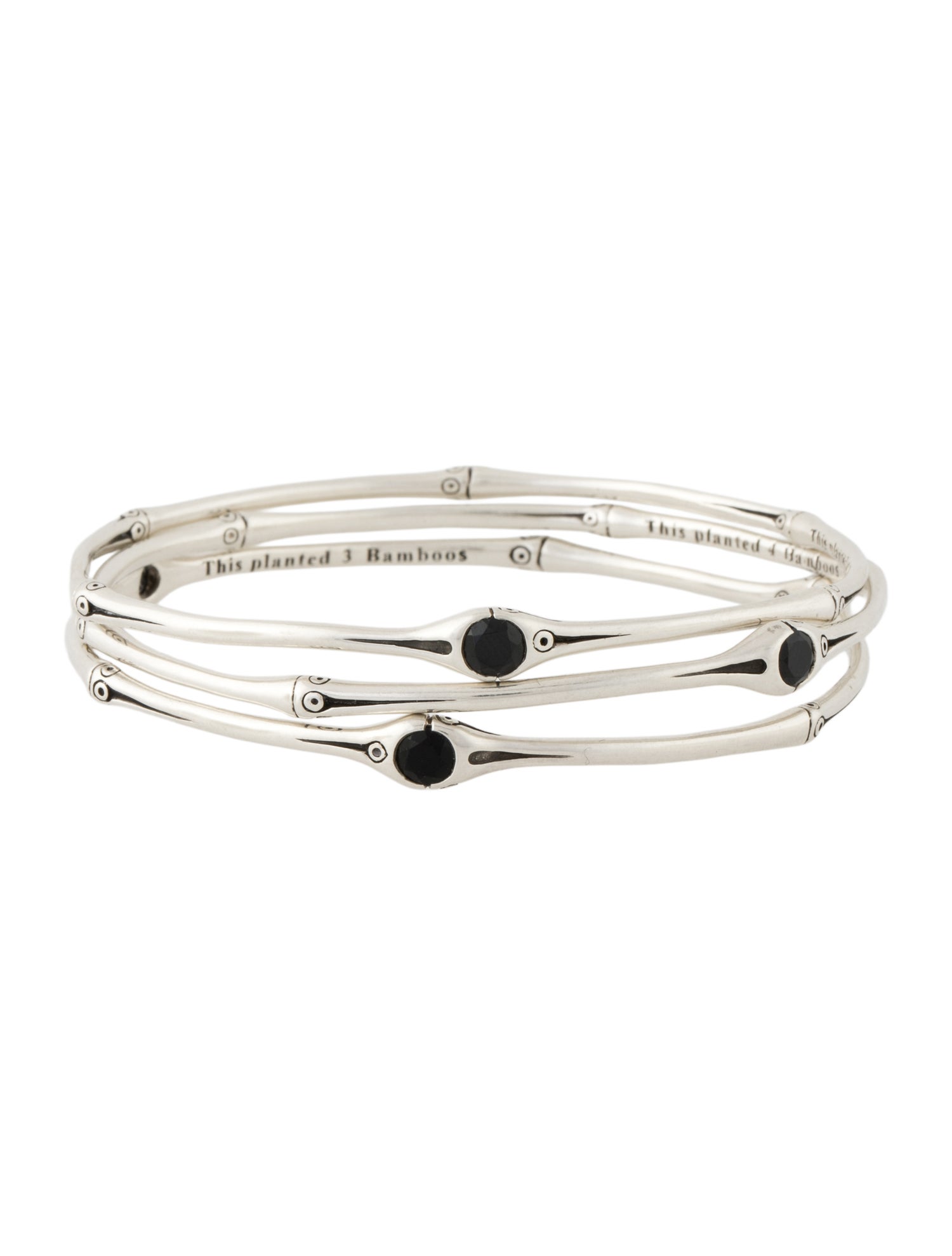 John Hardy Spinel Bamboo Bangle Bracelet Set