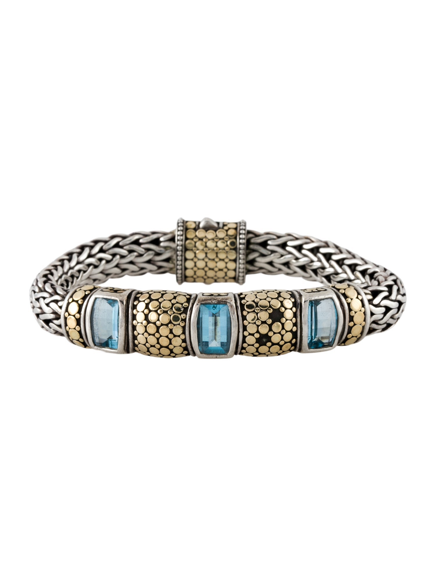 John Hardy Two-Tone Topaz Dot Bracelet