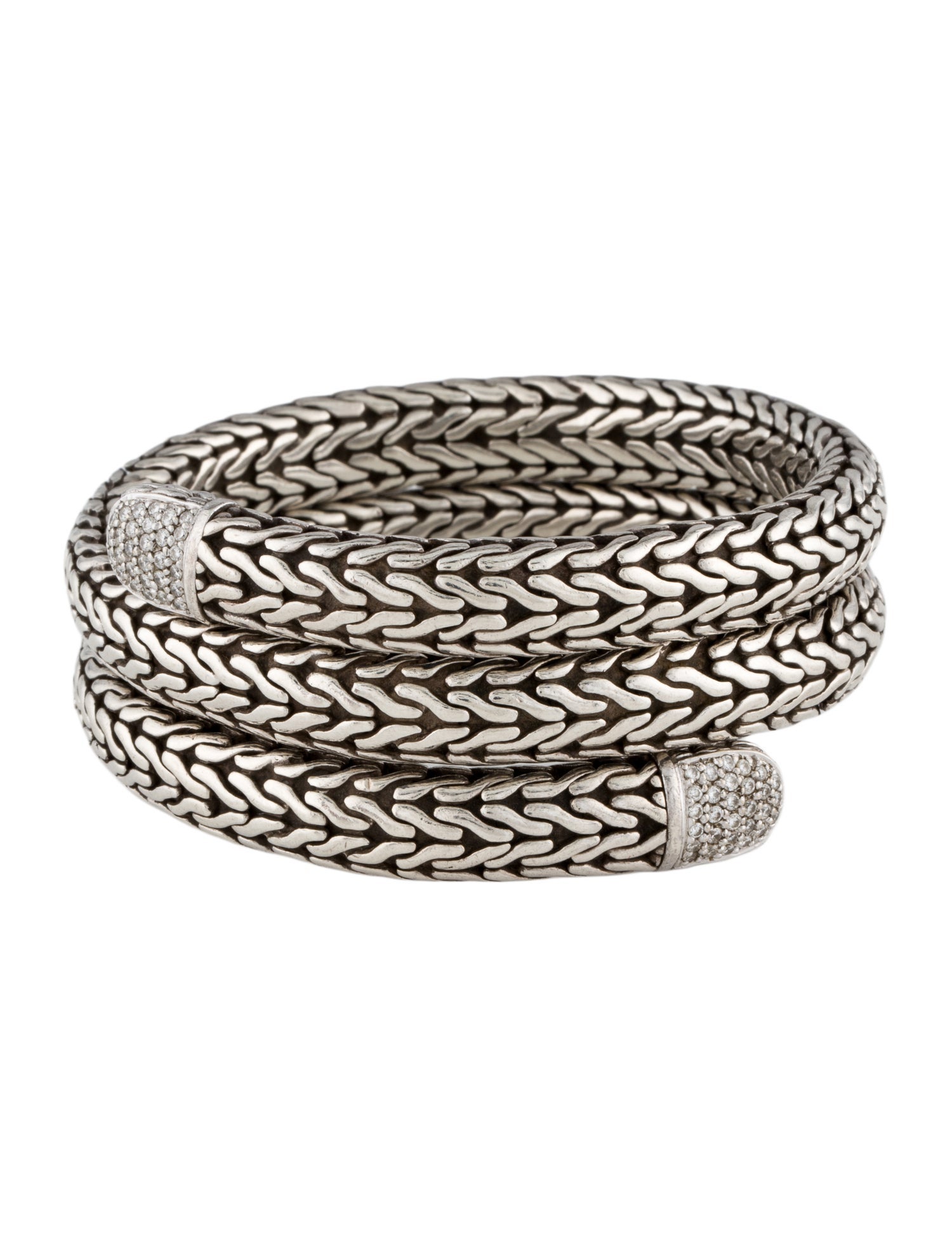 John Hardy Diamond Double Coil Bangle