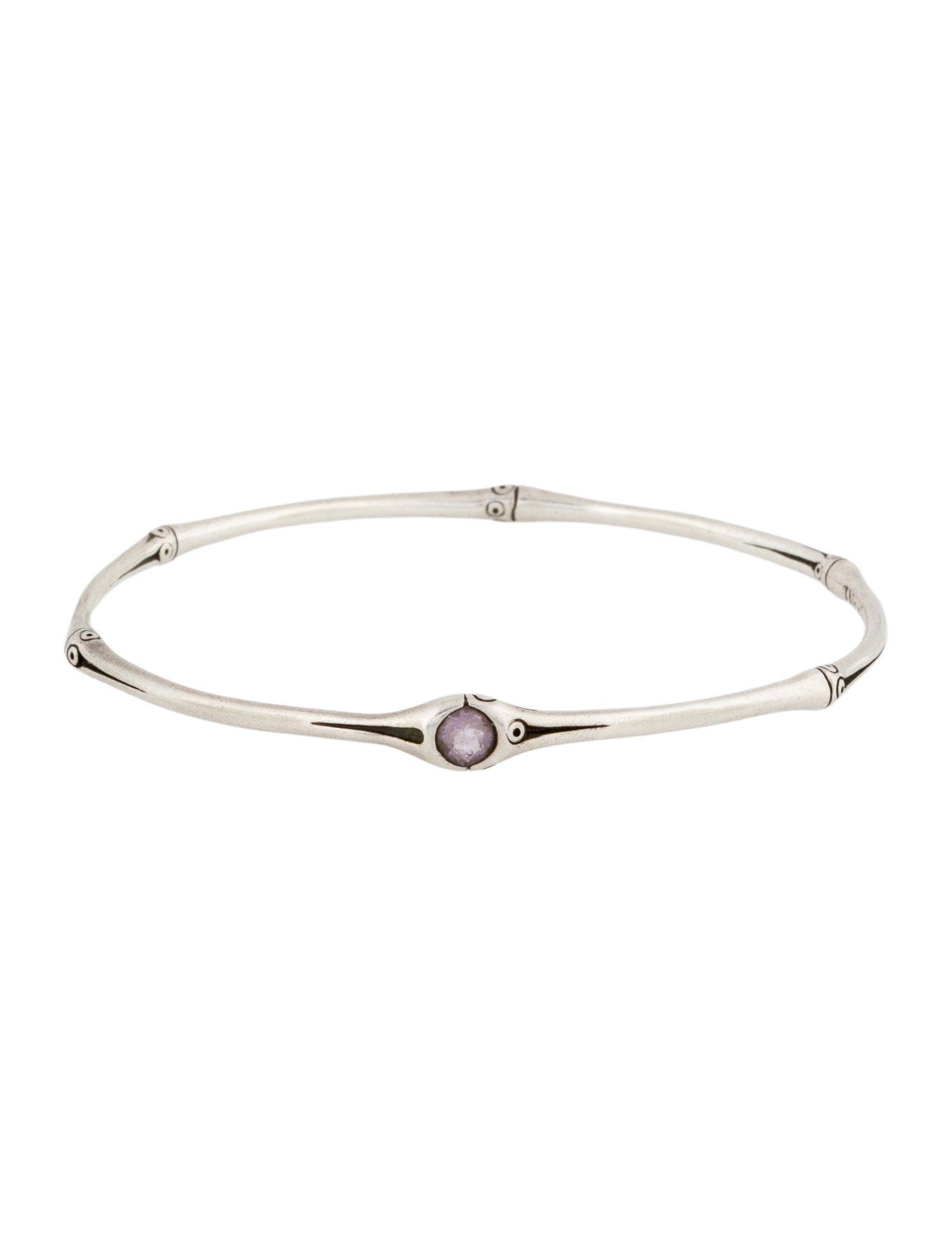 John Hardy Amethyst Bamboo Bangle