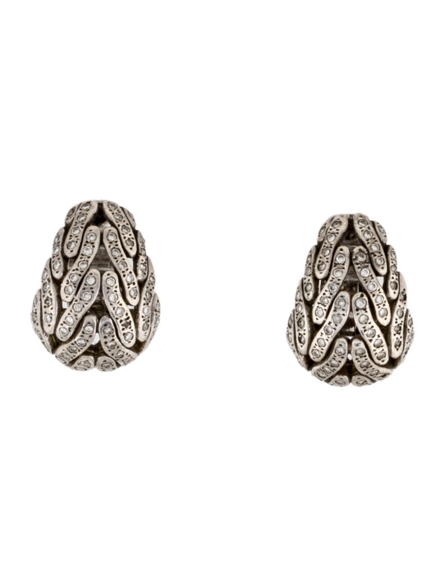 John Hardy Diamond Icon Buddha Belly Earclips