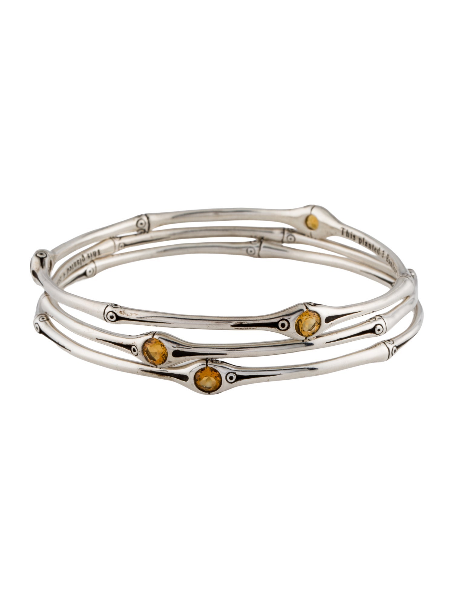 John Hardy Citrine Bamboo Bangle Set