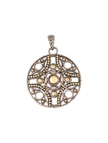 Pre-owned John Hardy Two-tone Palu Bulan Pendant, 2.25" In Multi