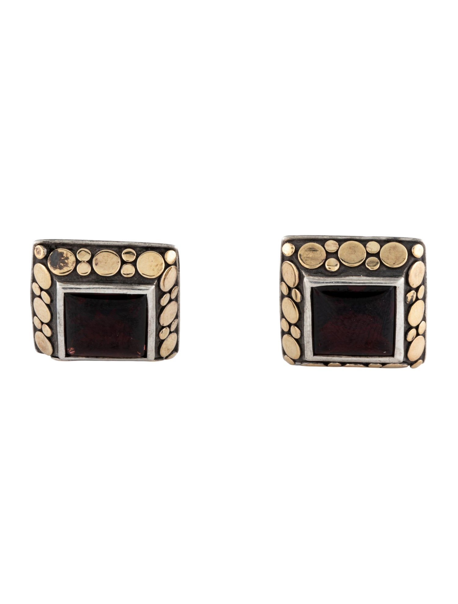 John Hardy Garnet Dot Cufflinks