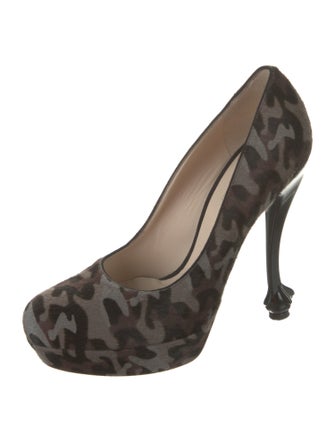 Julia Haart Ponyhair Camouflage Print Pumps