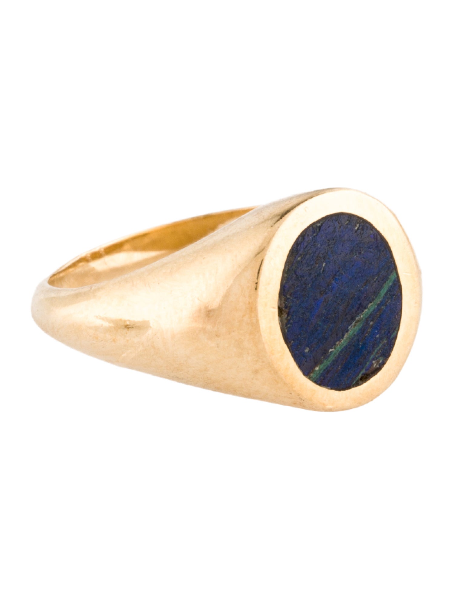 J. Hannah 14K Azurmalachite Signet Ring