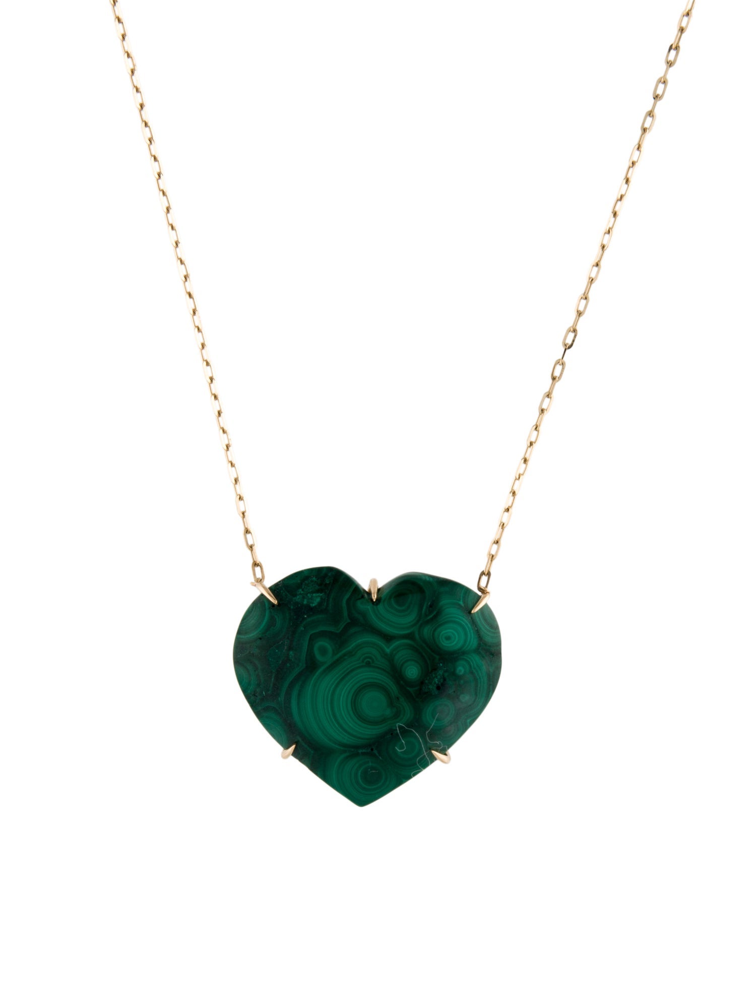 Jia Jia 14K Malachite Heart Pendant Necklace