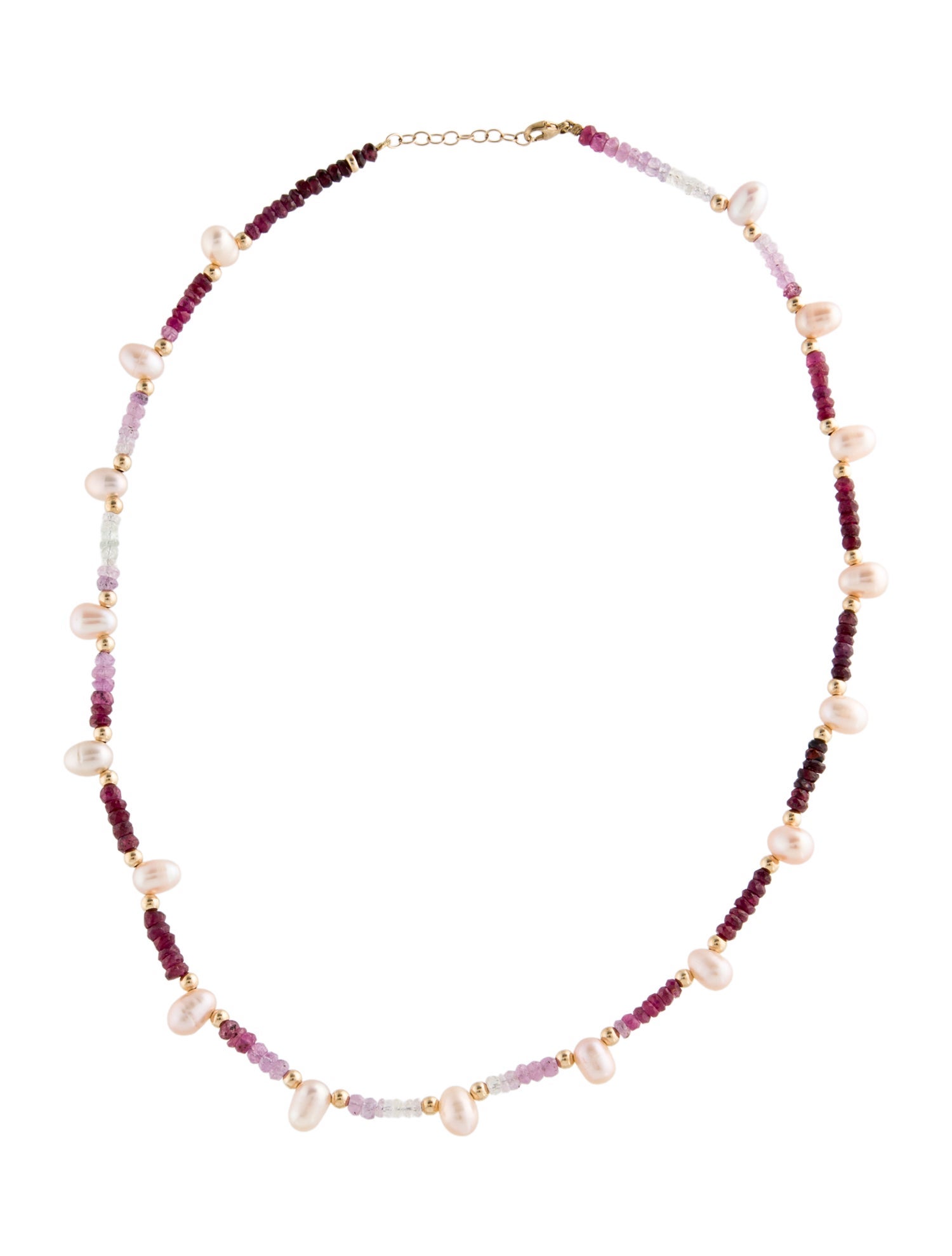 Jia Jia 14K Pearl, Ruby & Sapphire Bead Strand Necklace
