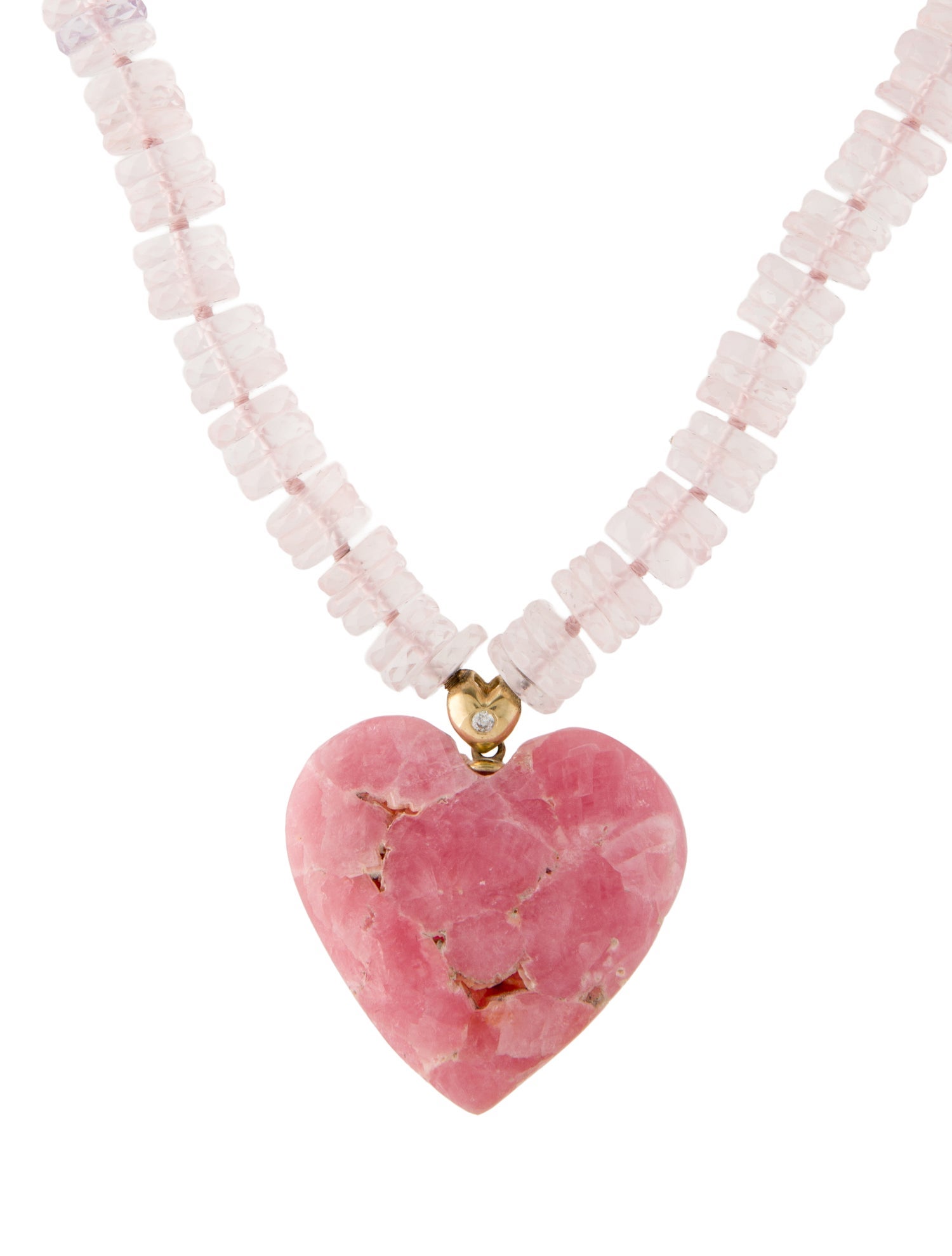 Jia Jia 14K Diamond, Rose Quartz, & Rhodochrosite Aurora Heart Pendant Necklace