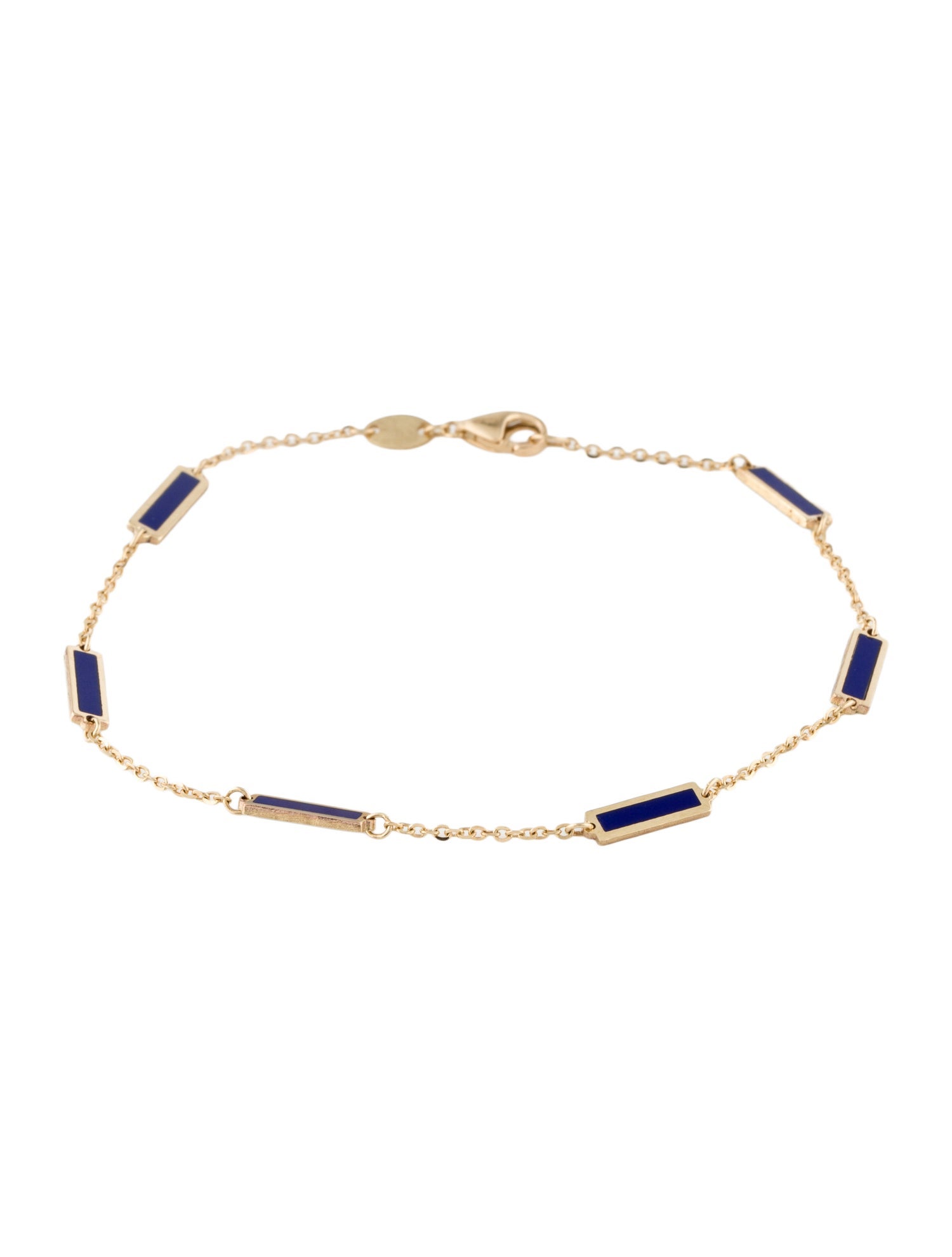 Jia Jia 14K Ceramic Marquet Bar Chain Bracelet