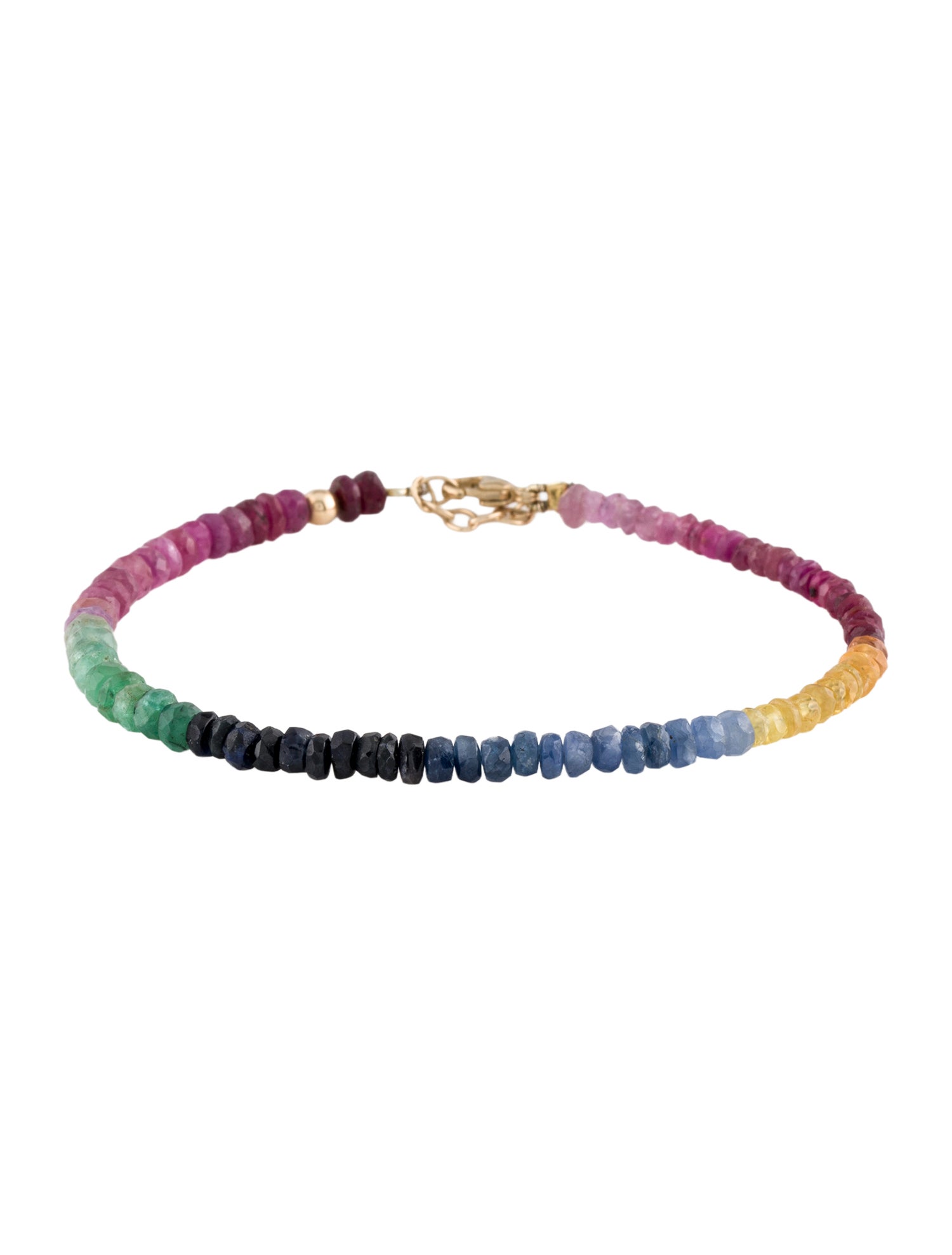 Jia Jia 14K Ruby Emerald Sapphire Bead Bracelet